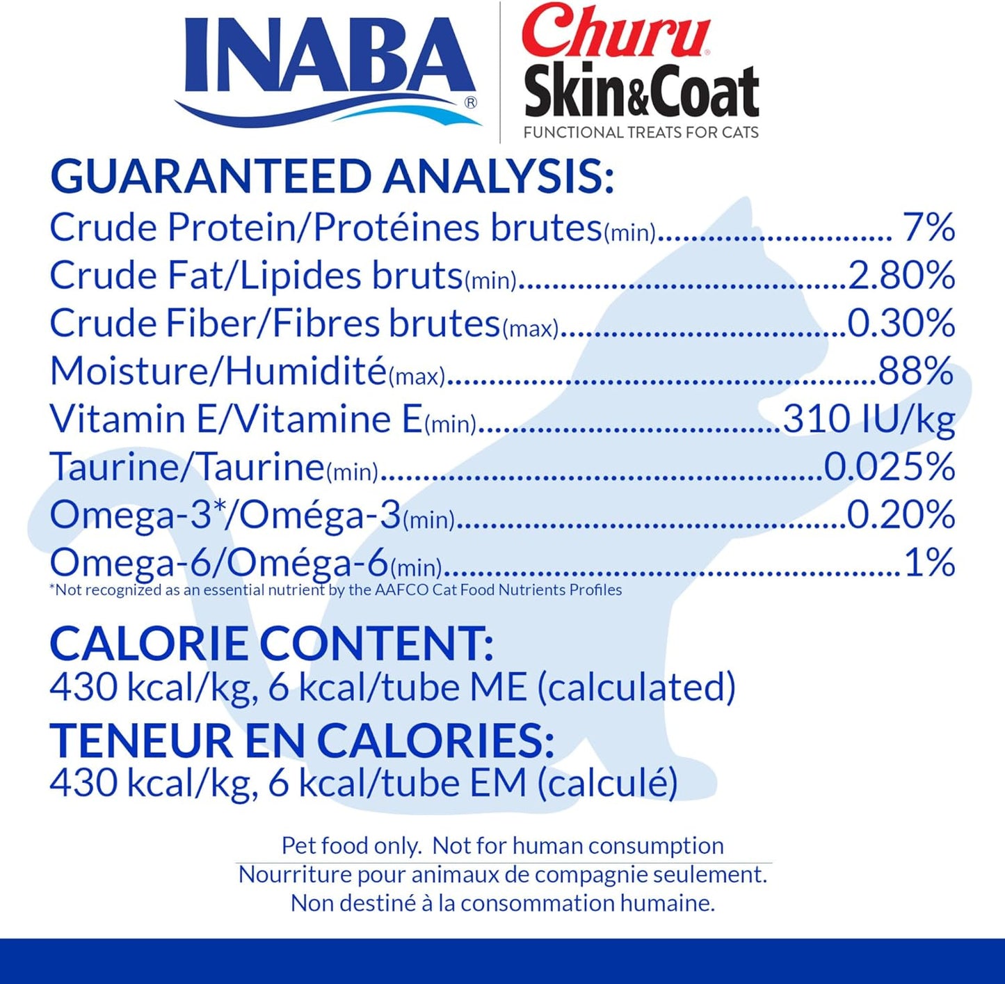 Churu Lickable Purée Natural Cat Treats for Skin and Coat with Omega Oils, Taurine and Vitamin E, 0.5 Ounces Each Tube, 50 Tubes, Skin & Coat Variety