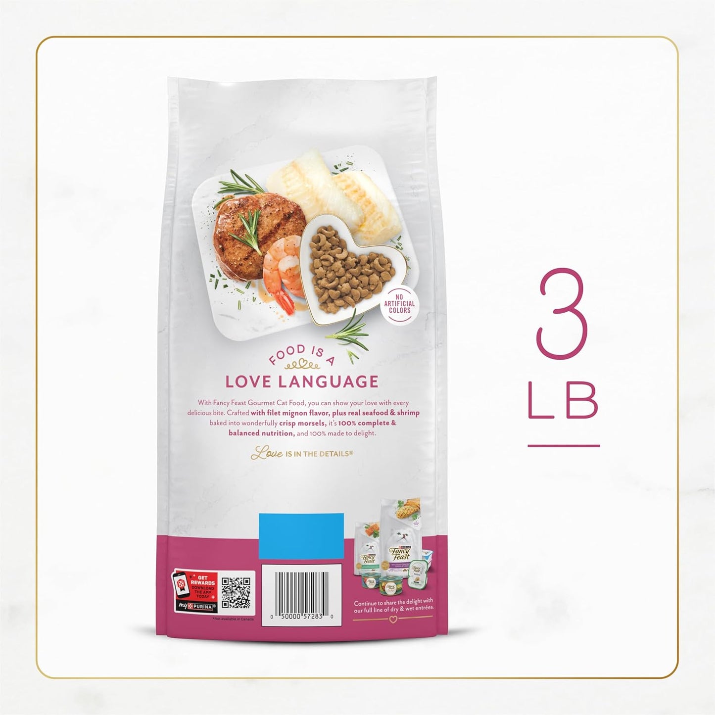 Purina Dry Cat Food Filet Mignon Flavor with Seafood and Shrimp - 3 Lb. Bag