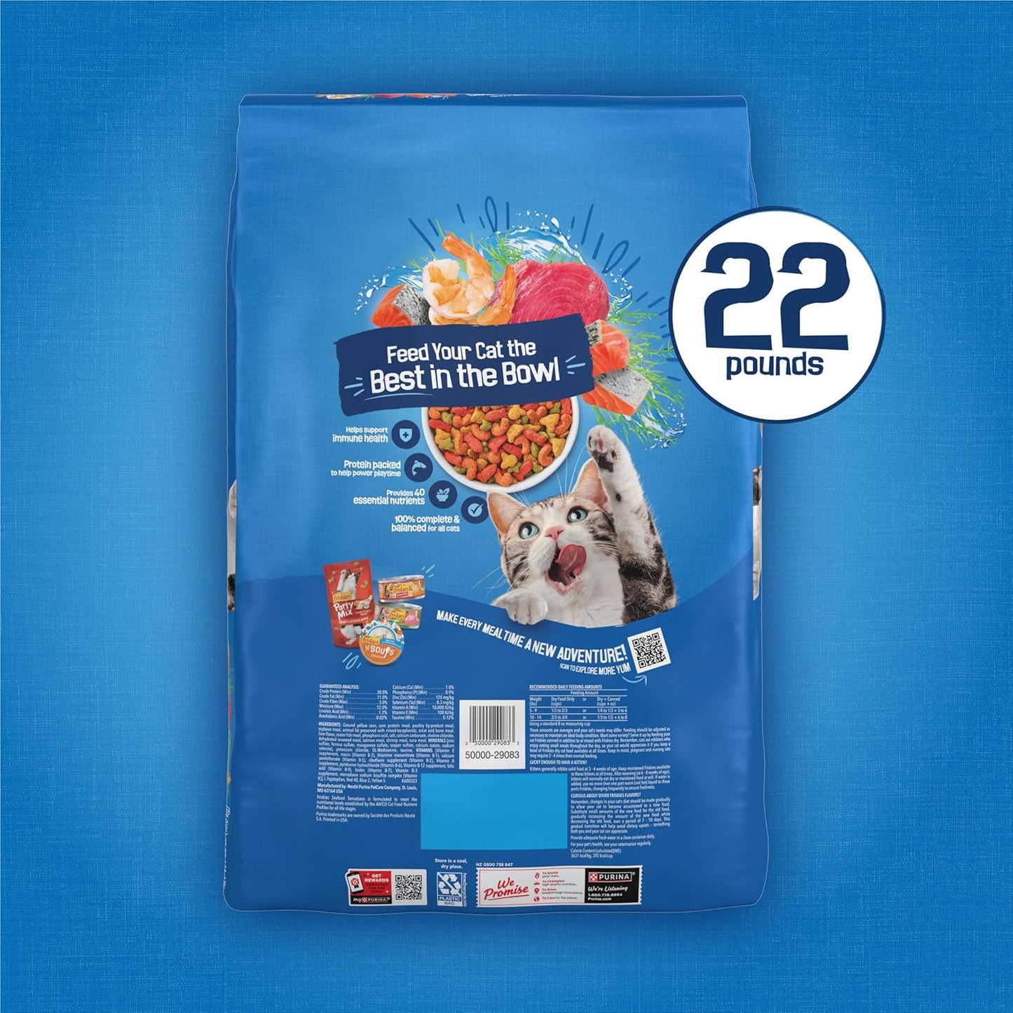 Purina Dry Cat Food Seafood Sensations with Salmon, Tuna, and Shrimp Flavors - 22 Lb. Bag