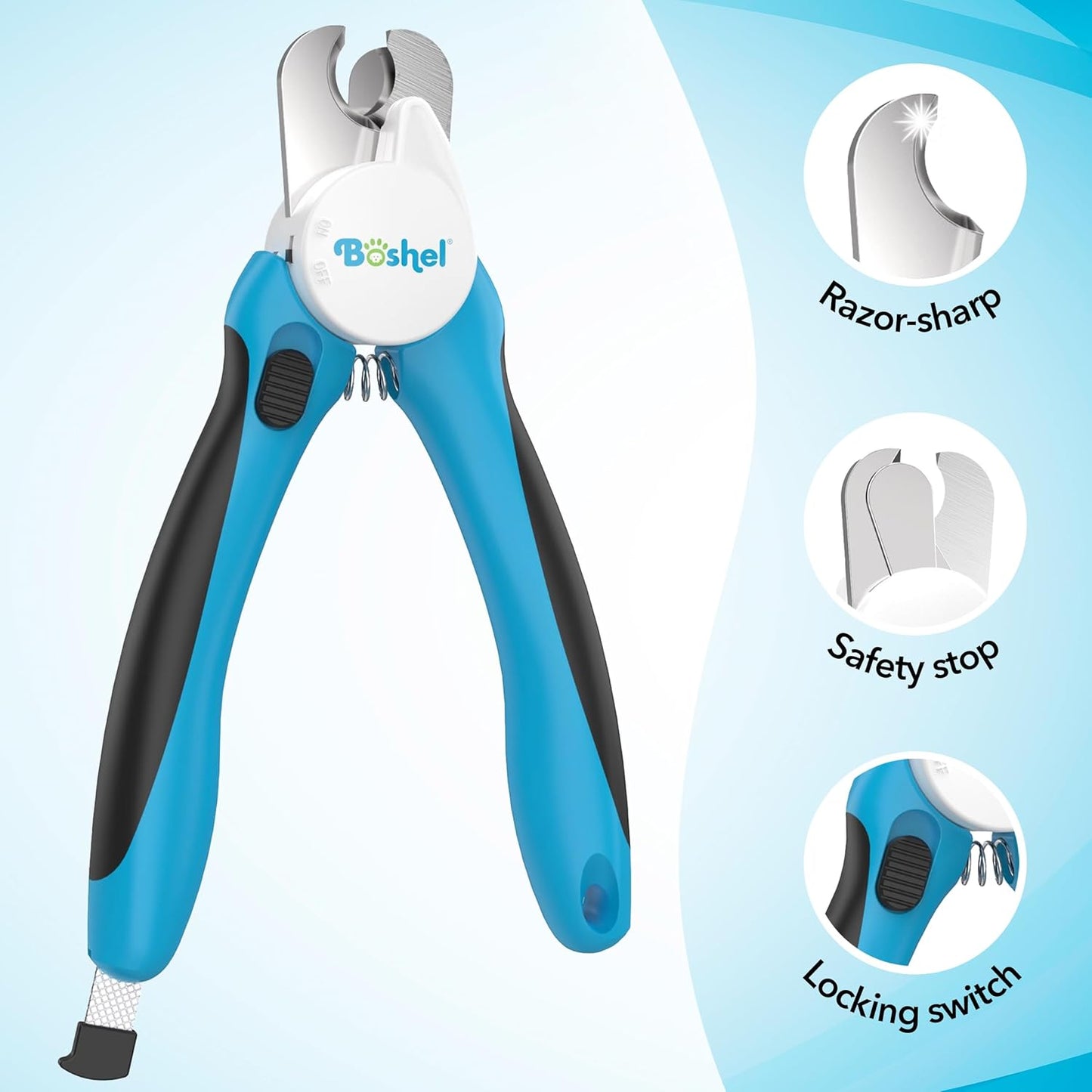 LED Large Dog Nail Clippers, Dog Nail Trimmers for Large Breed with Quick Sensor, Dogs Trimmer with Light & Safety Guard, Sharp Pet Nails Clipper, Pet Claw Clippers, Pets Toenail Cutter & File