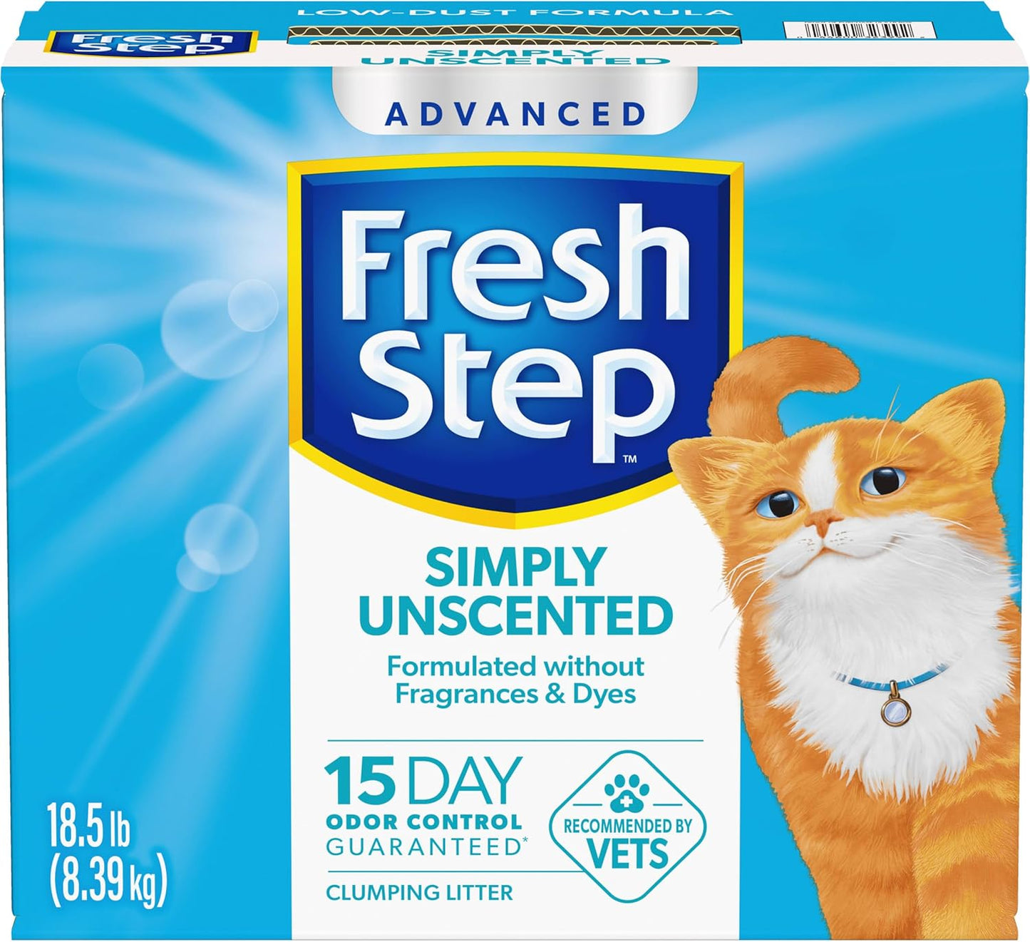 Advanced Simply Unscented Clumping Litter, Unscented Cat Litter Fights Odor on Contact, 18.5 Lb. Box