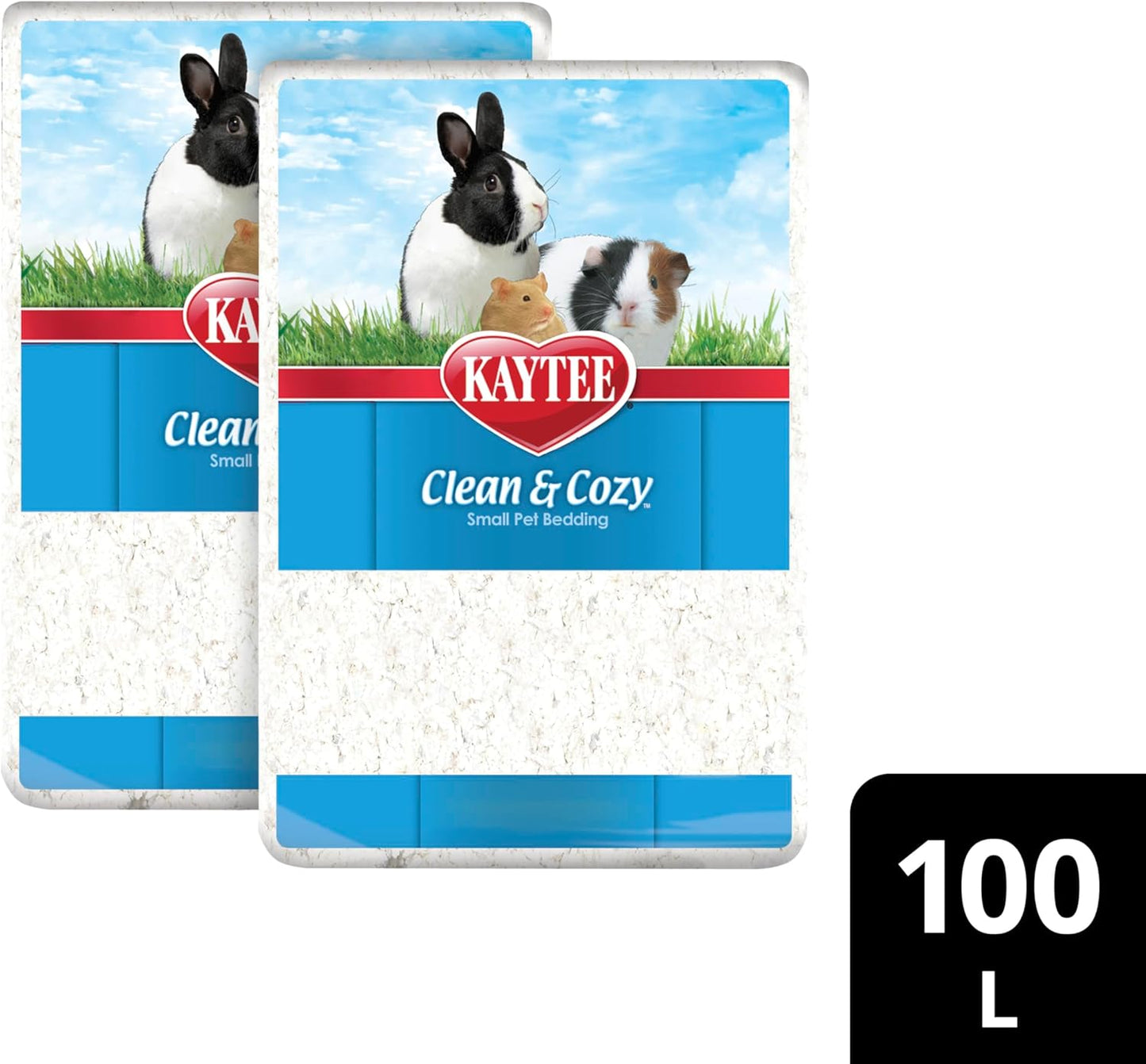 Clean & Cozy White Paper Bedding, Made for Small Animals, 100 Liters, Pack of 2