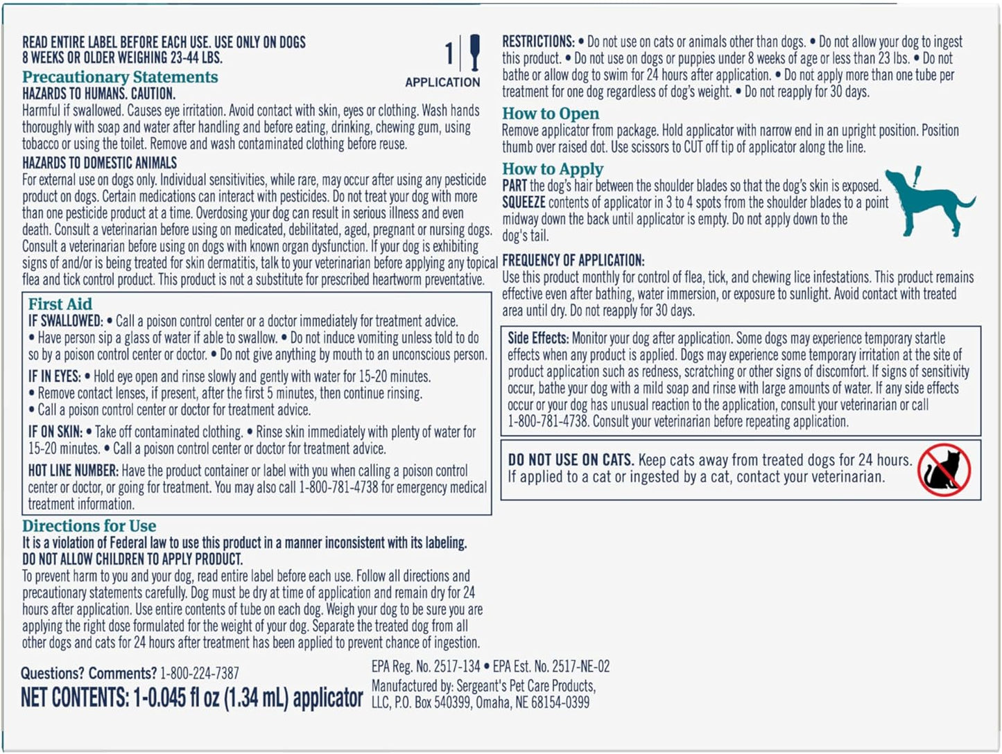 plus Flea and Tick Prevention for Dogs, Medium Dog Flea and Tick Treatment, 6 Doses, Waterproof Topical, Fast Acting (23-44 Lbs)