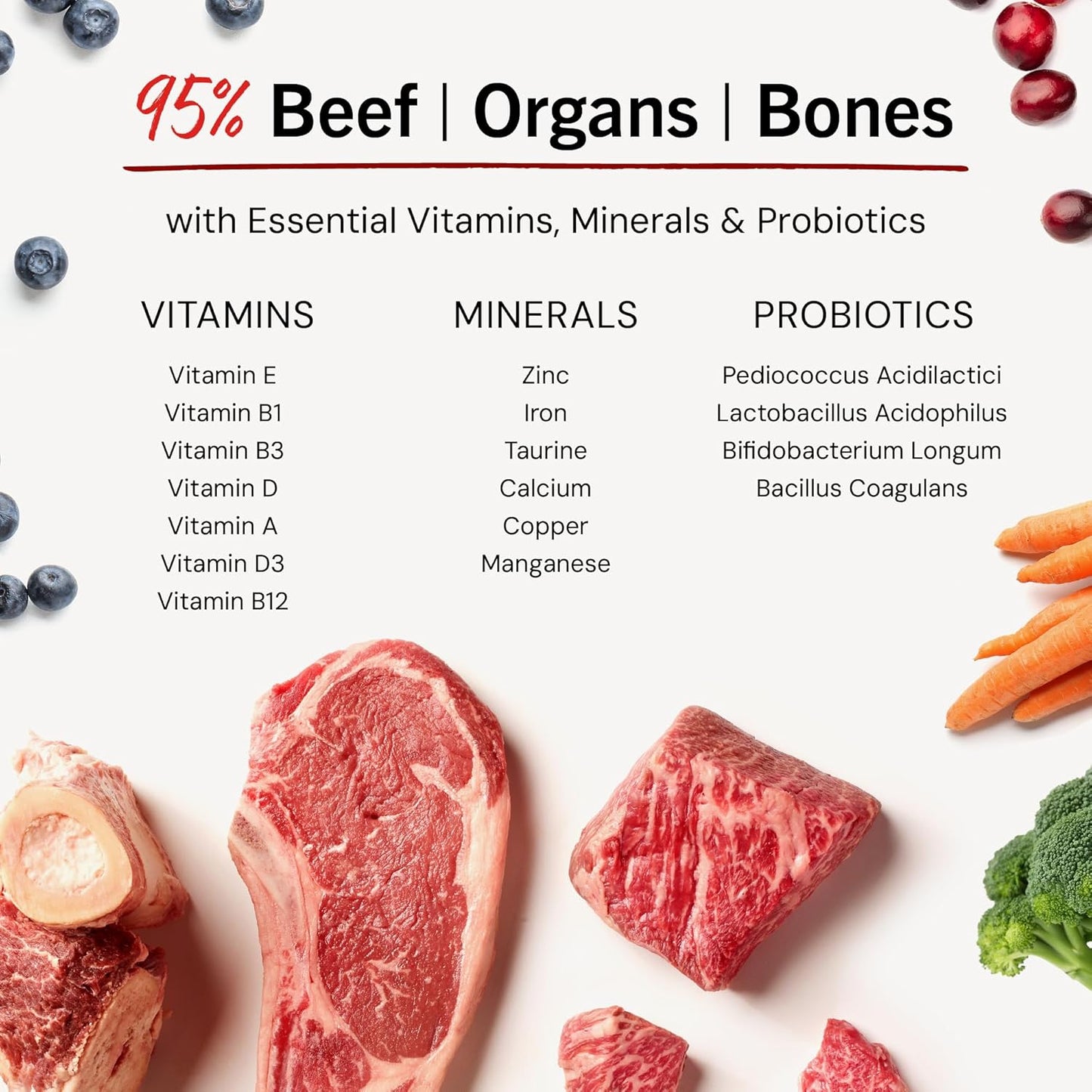 Freeze-Dried Raw Beef Meal Mixers- Dog Food Topper and Mixer - Made with 95% Grass-Fed Beef, Organs & Bone - Perfect for Picky Eaters - Grain-Free - 18 Oz