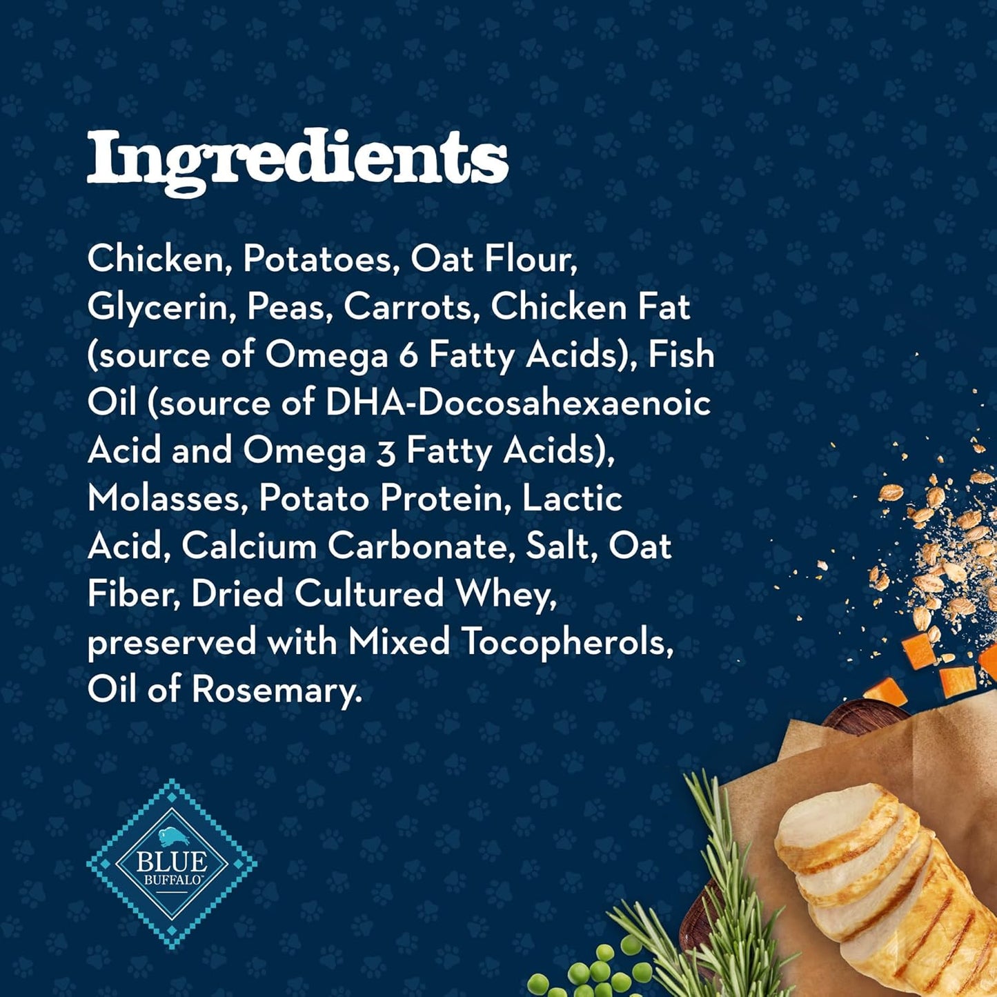 Baby BLUE Soft Biscuits with DHA, Natural Dog Treats for Puppies, Great for Training, with Chicken & Carrots, 8-Oz. Bag