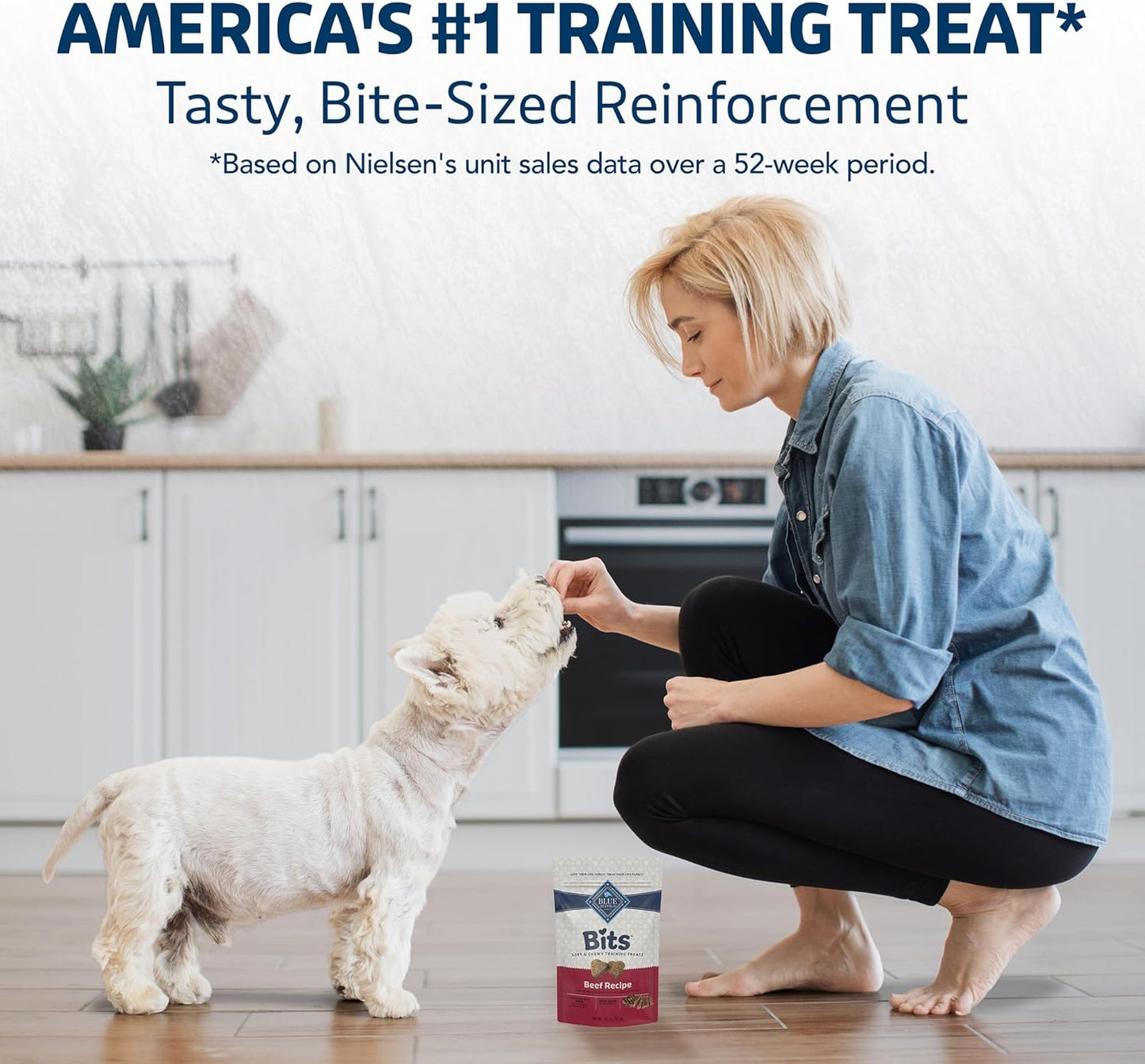 Bits Soft Dog Treats for Training, Made with Natural Ingredients & Enhanced with DHA, Beef Recipe, 11-Oz Bag