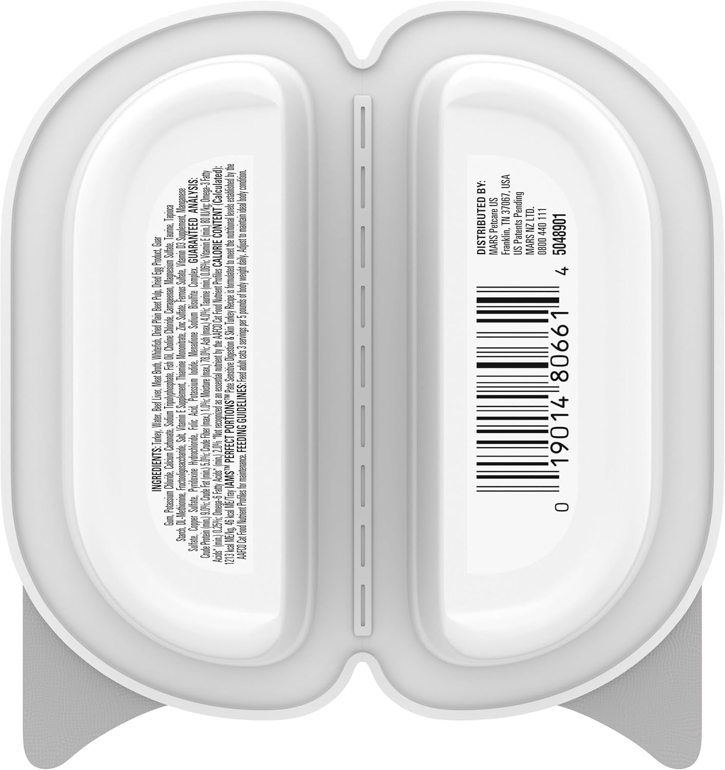 Perfect Portions Sensitive Digestion & Skin Adult Wet Cat Food Pate, Turkey Recipe, 2.6 Oz. Easy Peel Twin-Pack Trays (24 Count, 48 Servings)