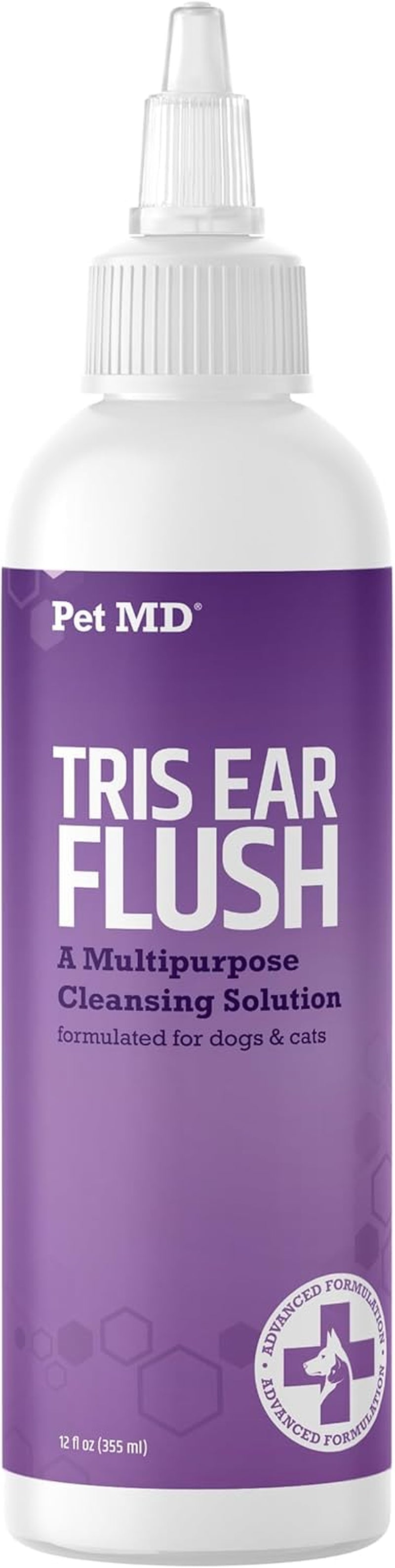 Veterinary Tris Flush Cat & Dog Ear Cleaner - and Infection Treatment with Ketoconazole 12 Oz