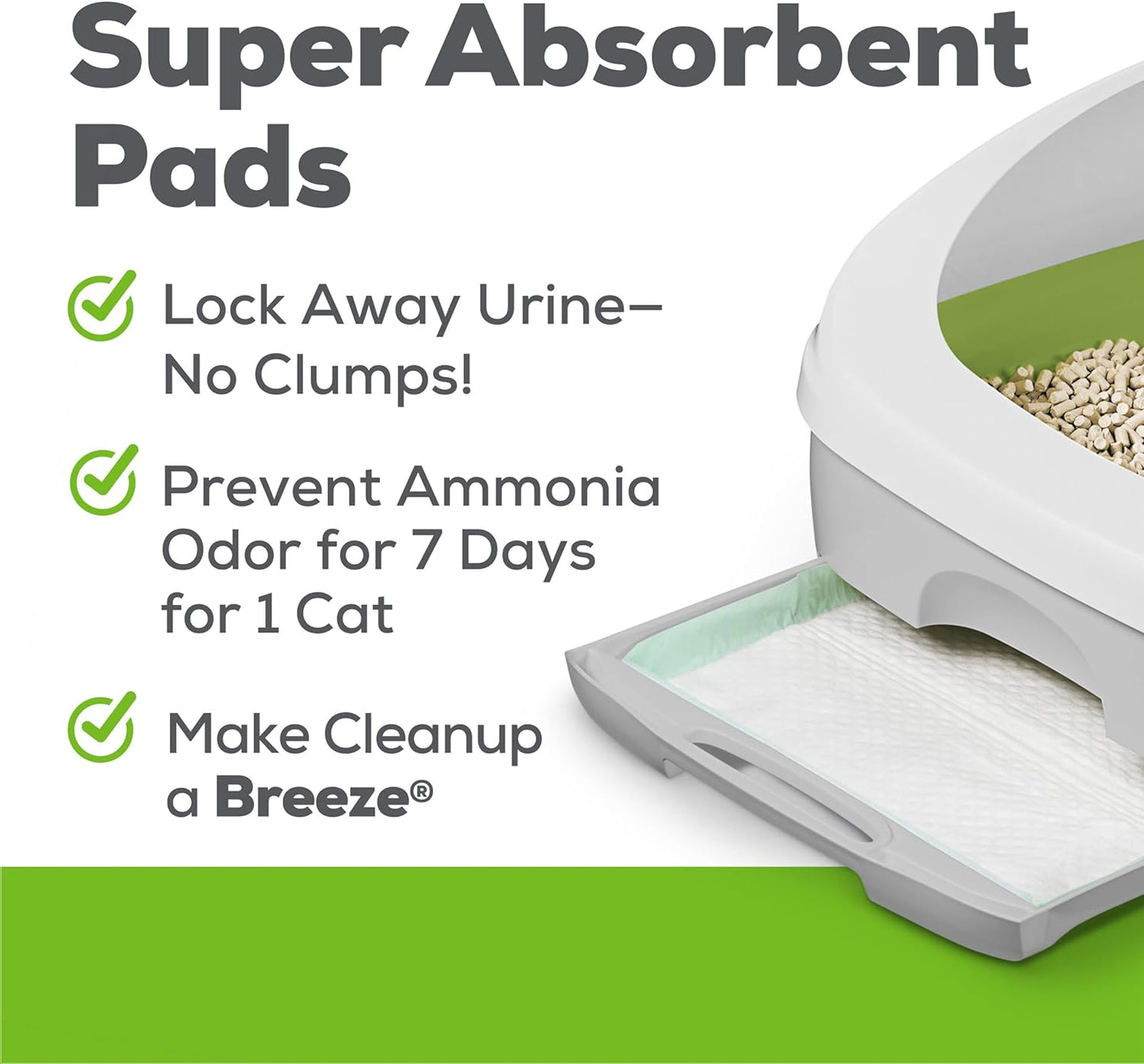 Purina Hooded Litter Box System, BREEZE Hooded System Starter Kit Litter Box, Pellets & Pads
