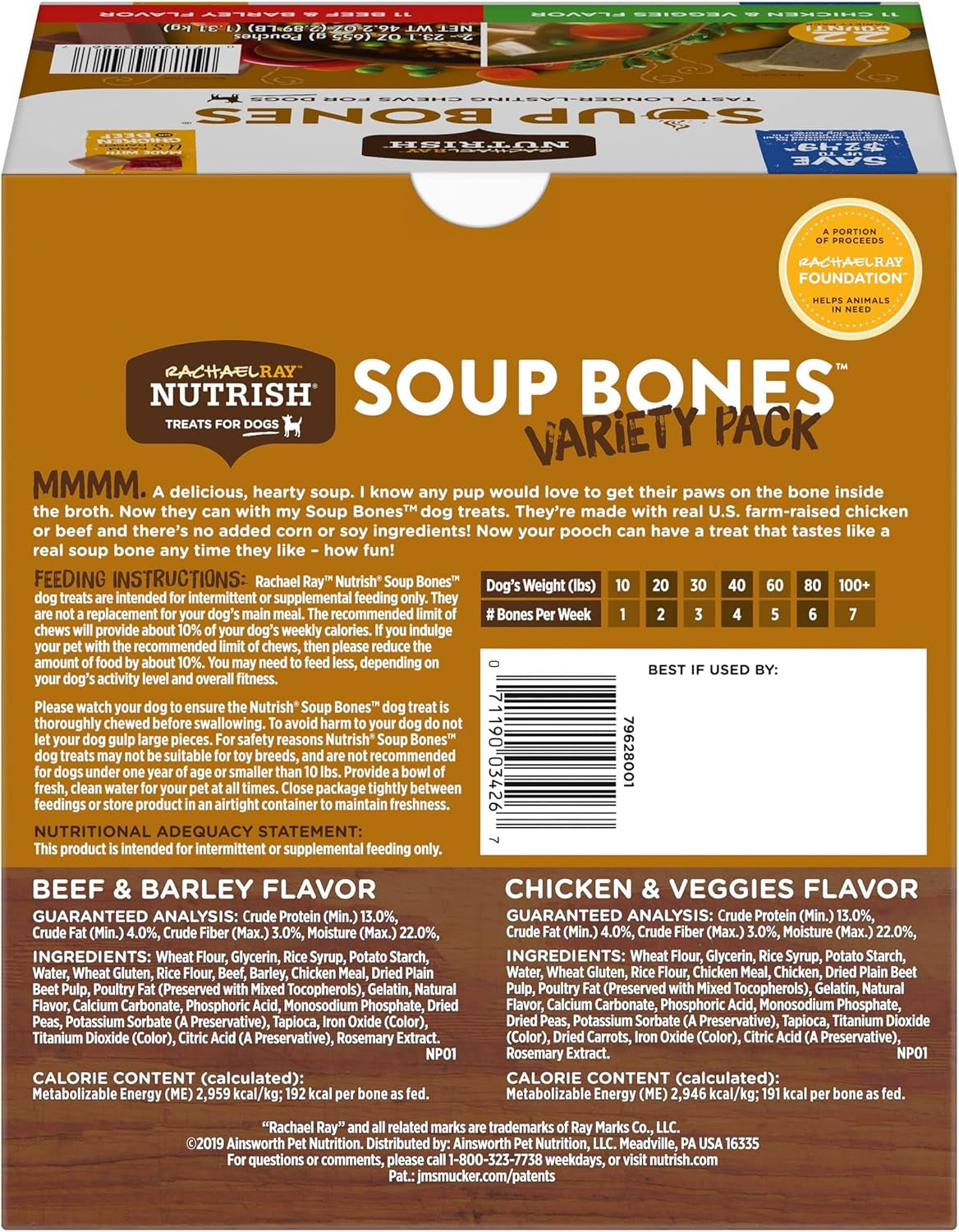 Rachael Ray Soup Bones Long Lasting Dog Chews Variety Pack, 22 Count (Pack of 1)