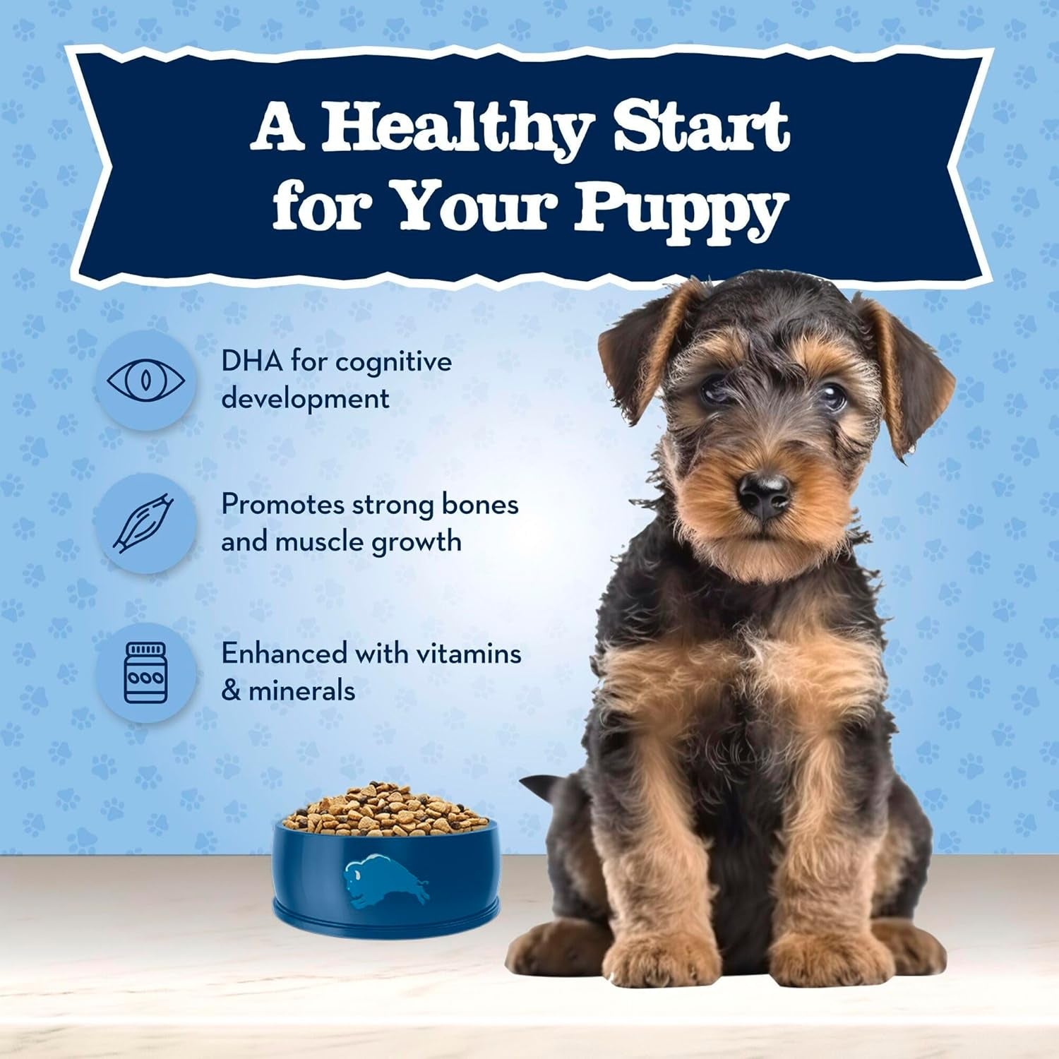 Baby Blue Natural Dry Food for Puppies, Healthy Growth Formula with DHA, Savory Chicken Recipe, 11-Lb Bag