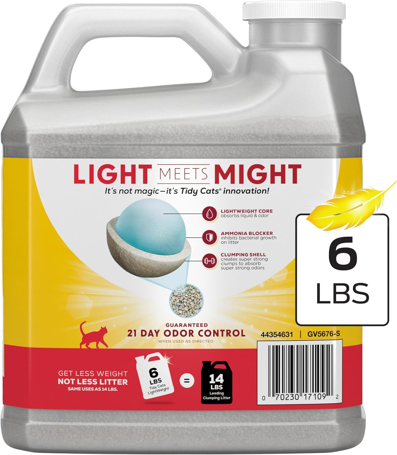 Purina Lightweight 24/7 Performance Odor Control, Multi-Cat, Clumping, 99.9 Percent Dust Free Cat Litter - 6 Lb. Jug