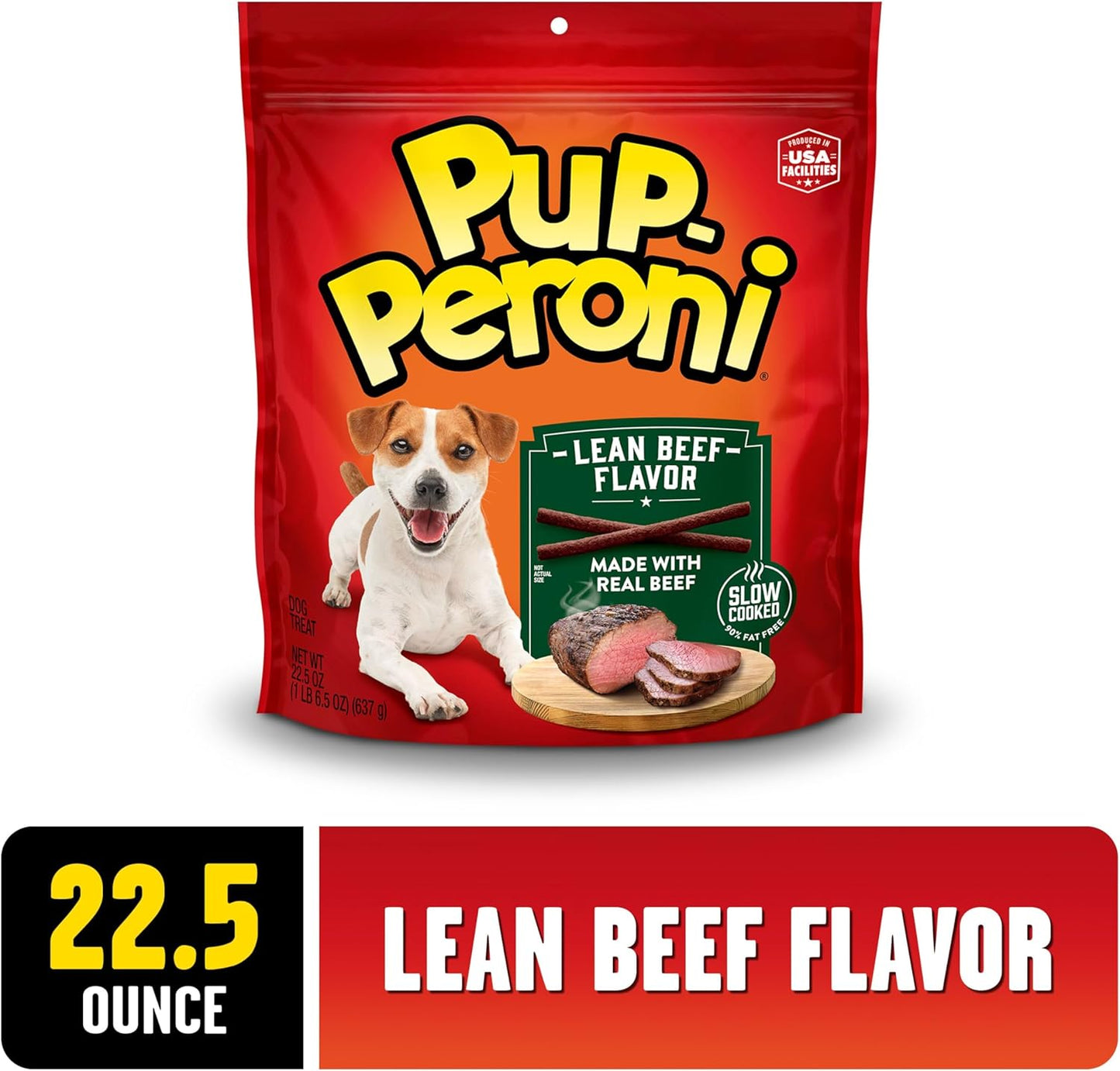 Dog Treats, Lean Beef Flavor, 22.5 Ounce, Made with Real Beef, 90% Fat Free