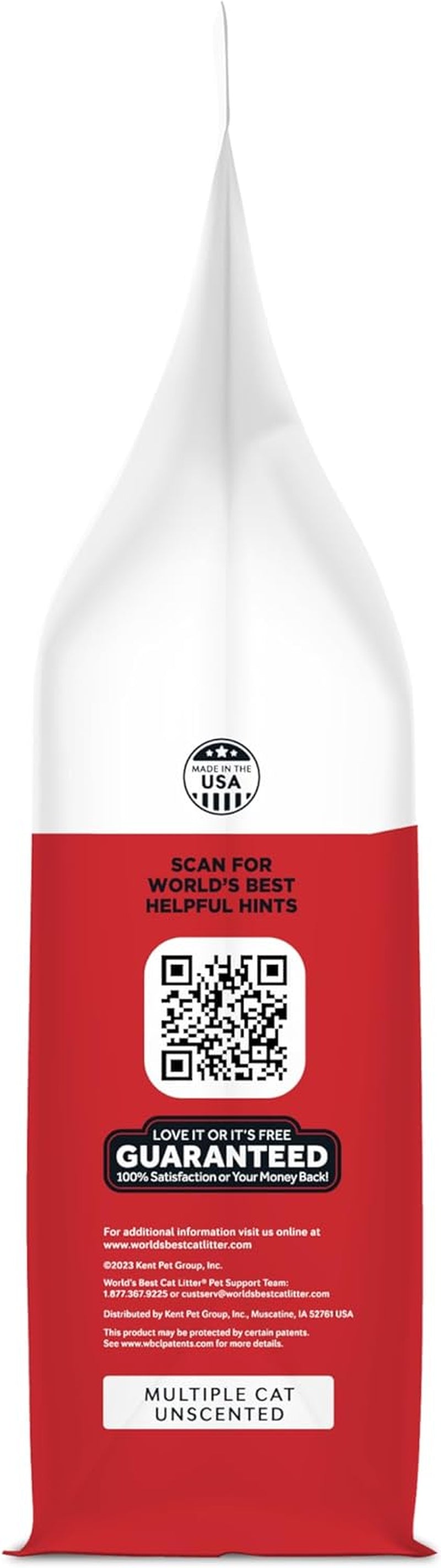 Multiple Cat Unscented, 8-Pounds - Natural Ingredients, Quick Clumping, Flushable, 99% Dust Free & Made in USA - Long-Lasting Odor Control & Easy Scooping