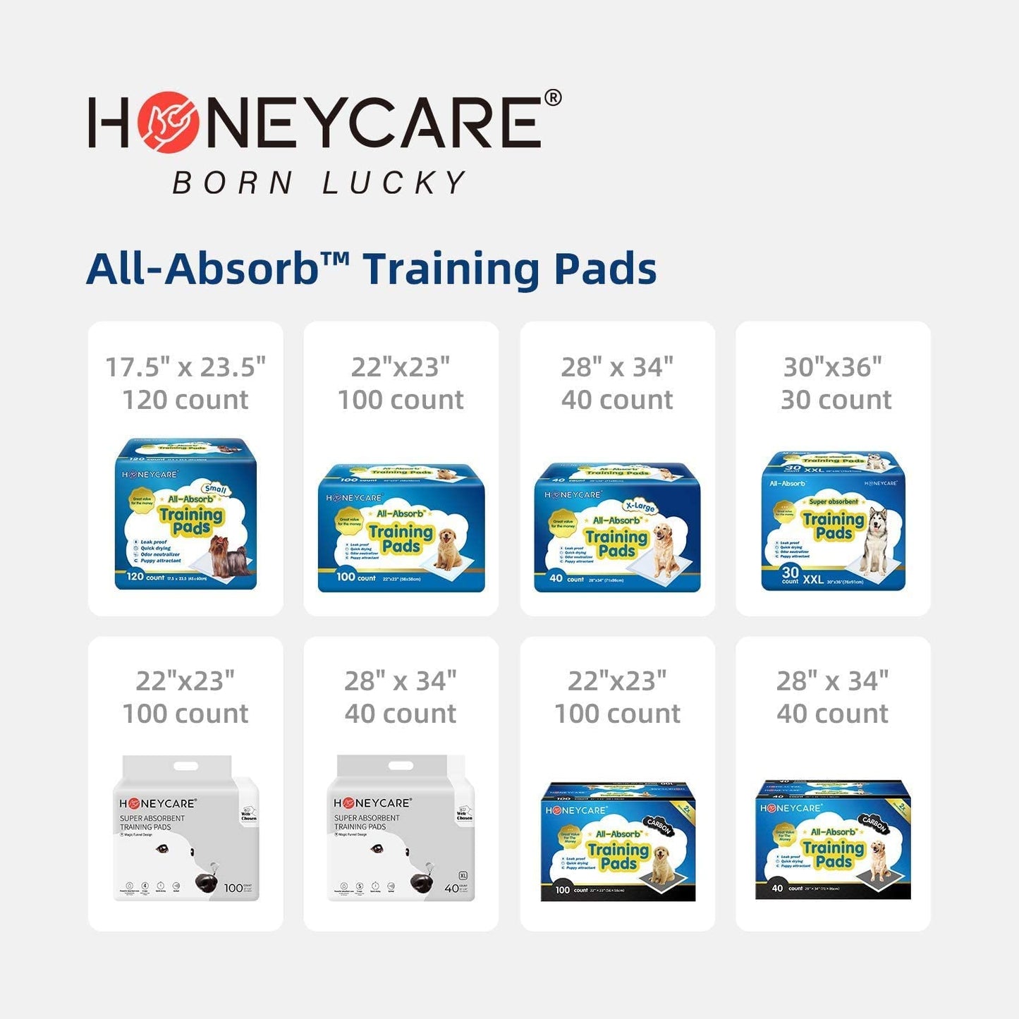 All-Absorb Puppy Training Pads | Doggie Potty Pads Absorb Eliminating Urine Odor, Ultra Charcoal Dog Pee Pad (Carbon, L 22X23 Inch, 100Ct)