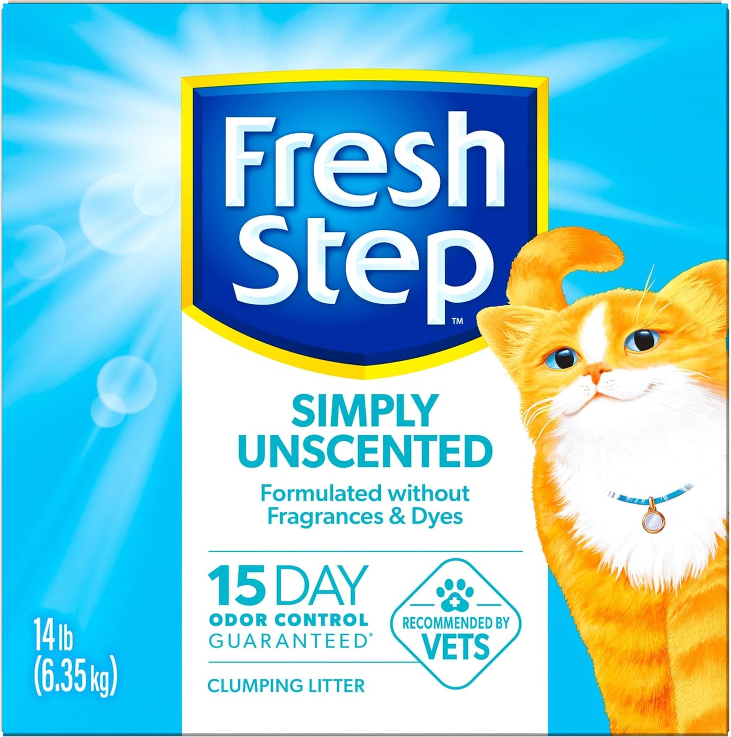 Simply Unscented Clumping Litter, Unscented Cat Litter with Activated Charcoal Technology, 14 Lb. Box