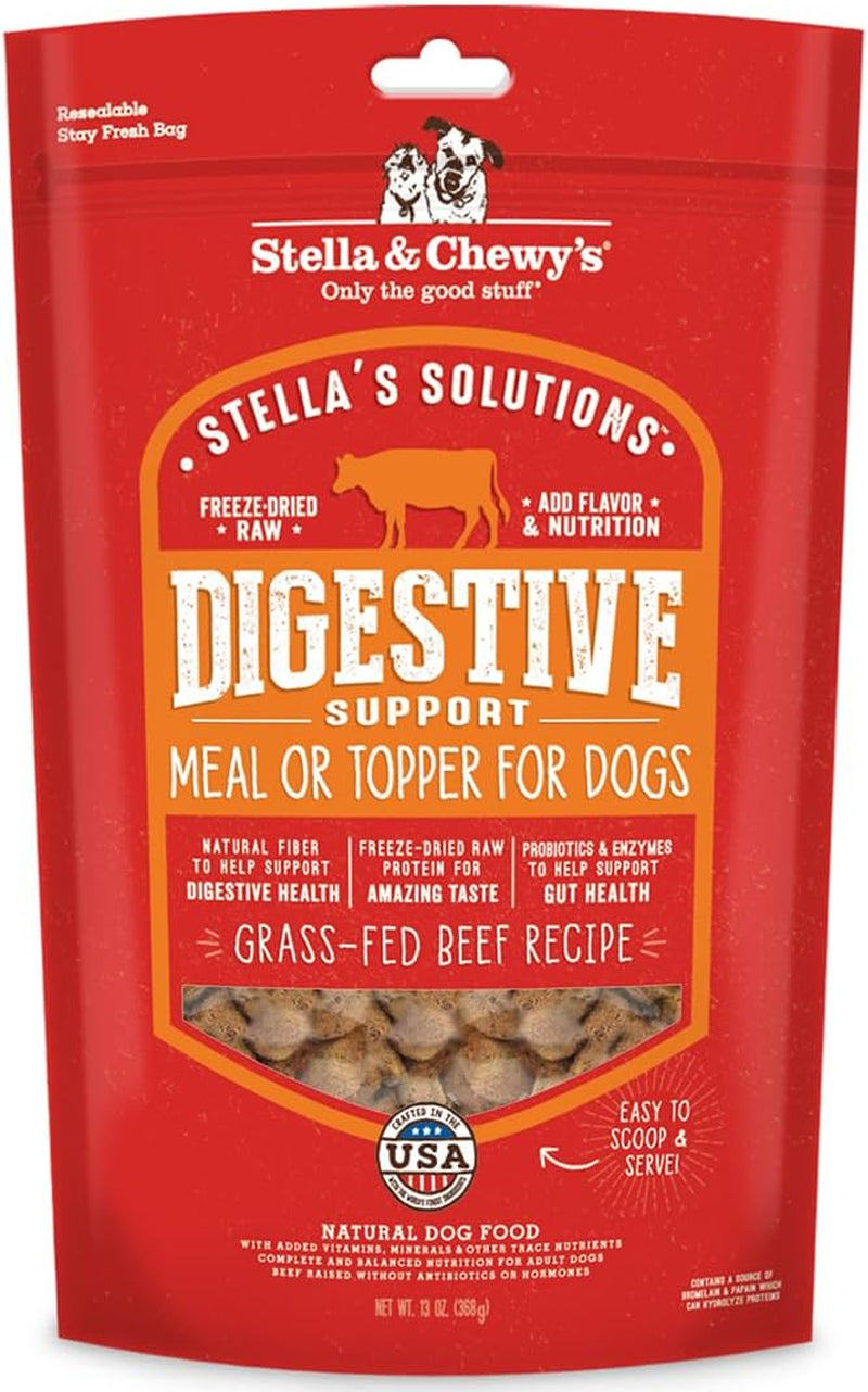 Freeze-Dried Raw Dog Food for Digestive Health - Grass-Fed Beef Dinner Morsels - Natural Solution for Sensitive Stomach, Gas & Firm Stools - Premium Raw Nutrition - 13Oz