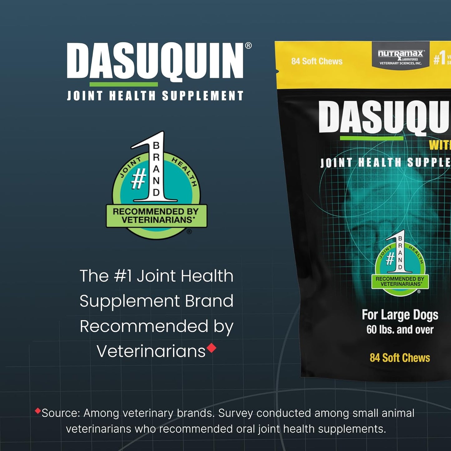 Dasuquin with MSM Soft Chews Large Dog 84 Count, Brown