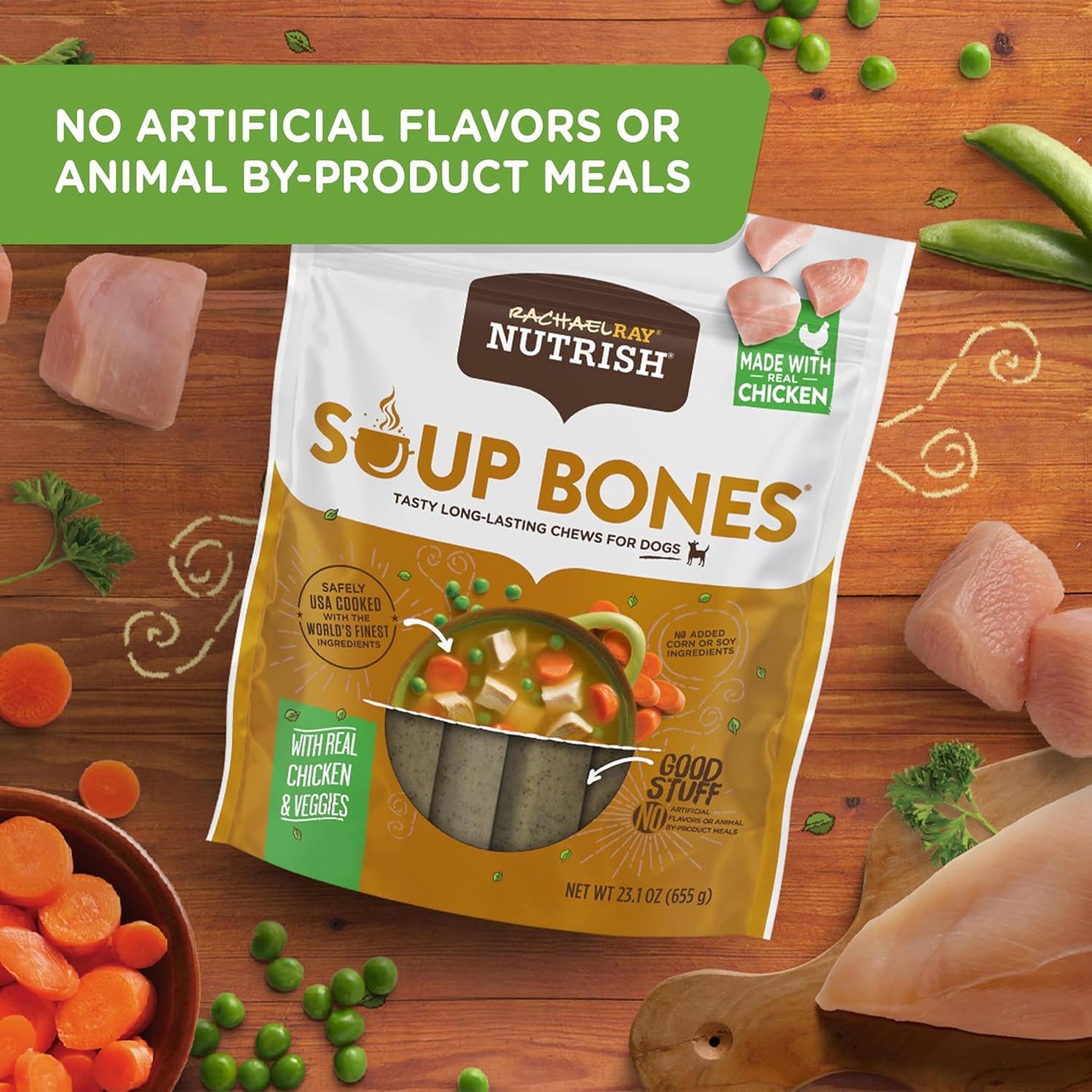 Rachael Ray Soup Bones with Real Chicken & Veggies, 11 Dog Chews