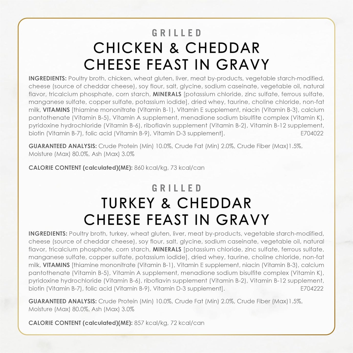 Purina Delights with Cheddar Grilled Chicken, Turkey or Whitefish and Cheddar Cheese Feast in Gravy Wet Cat Food Variety Pack - (Pack of 24) 3 Oz. Cans
