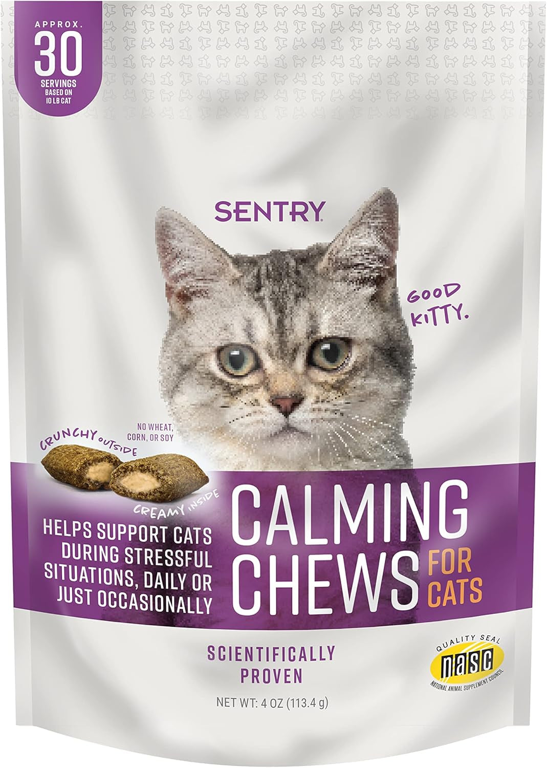 Calming Chews for Cats, Calming Aid Helps to Manage Stress & Anxiety, with Pheromones That May Help Curb Destructive Behavior & Separation Anxiety, Calming Health Supplement for Cats, 4 Oz.