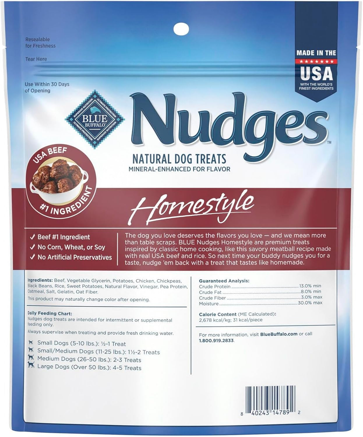 Nudges Homestyle Natural Beef and Rice Dog Treats