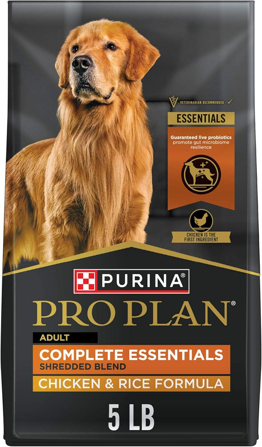 Complete Essentials Shredded Blend Chicken and Rice Dog Food Dry Formula with Probiotics for Dogs - 5 Lb.