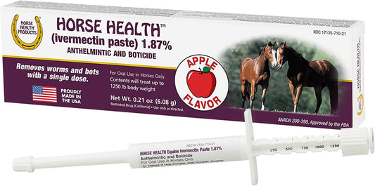 (Ivermectin Paste) 1.87%, Equine Dewormer, up to 1,250 Lbs 0.21 Ounces