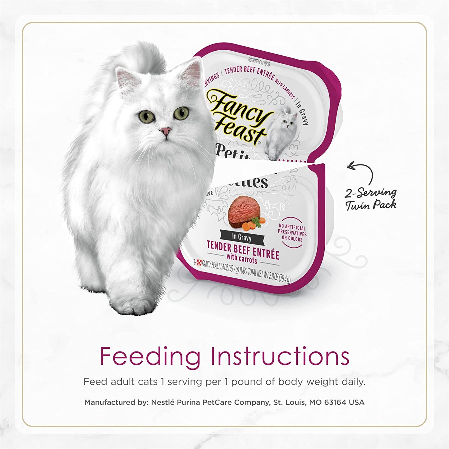 Purina Petites Tender Beef Entree with Carrots in Gravy Gourmet Wet Cat Food - (Pack of 12) 2.8 Oz. Tubs