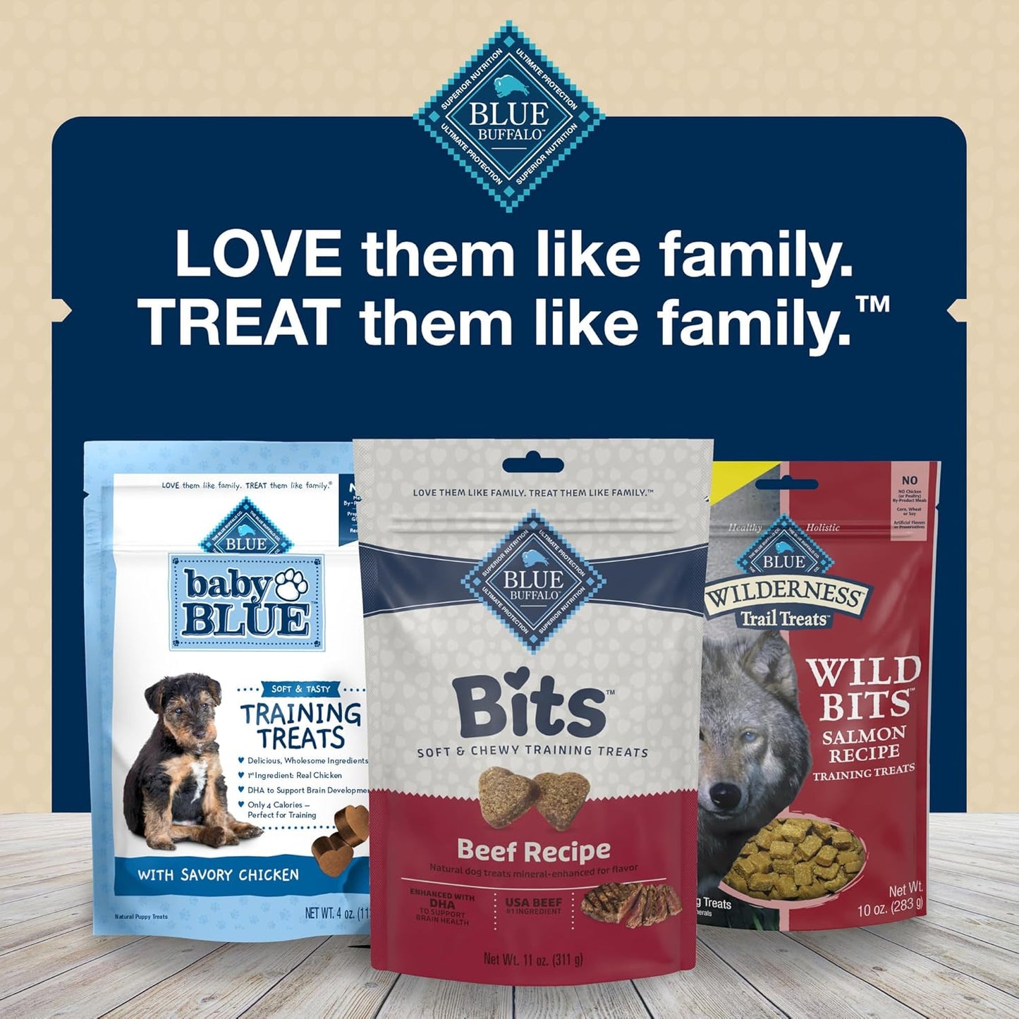 Bits Soft Dog Treats for Training, Made with Natural Ingredients & Enhanced with DHA, Beef Recipe, 11-Oz Bag