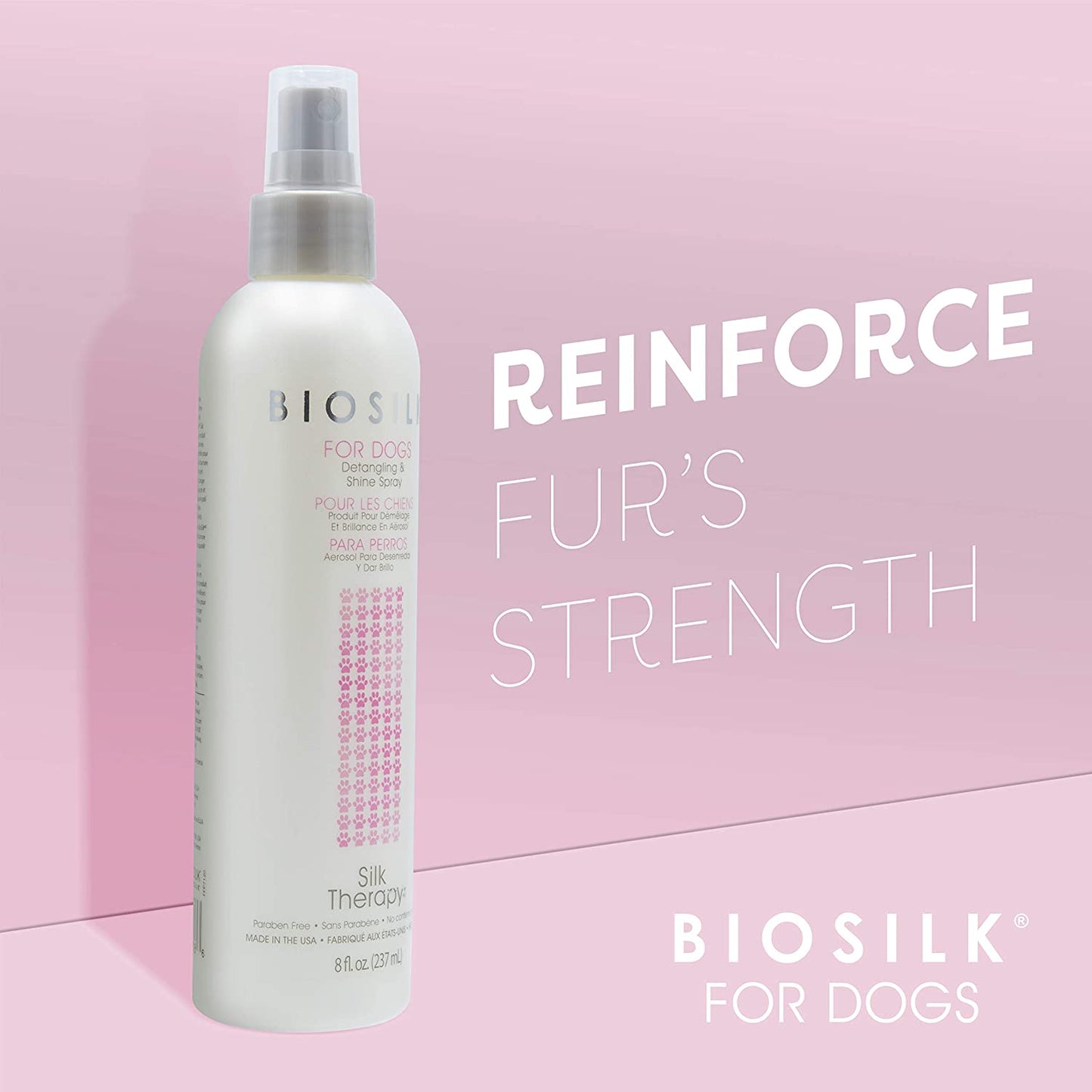 for Dogs Silk Therapy Detangling plus Shine Mist for Dogs | Best Detangling Spray for All Dogs & Puppies for Shiny Coats and Dematting | 8 Oz Bottle (Packaging May Vary)