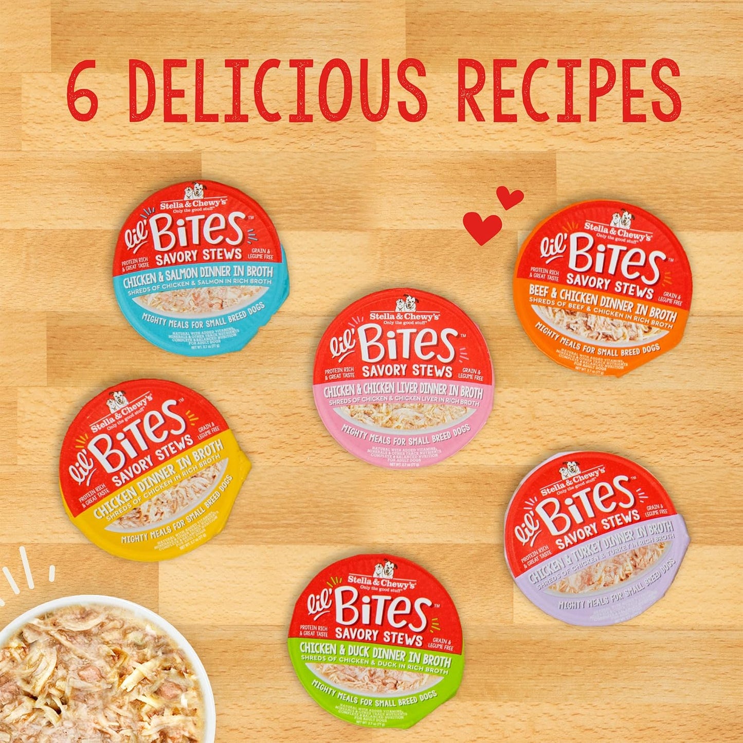 Lil Bites Savory Stews for Small Breeds Beef & Chicken Dinner in Broth, 2.7 Oz. Cups (Pack of 12)