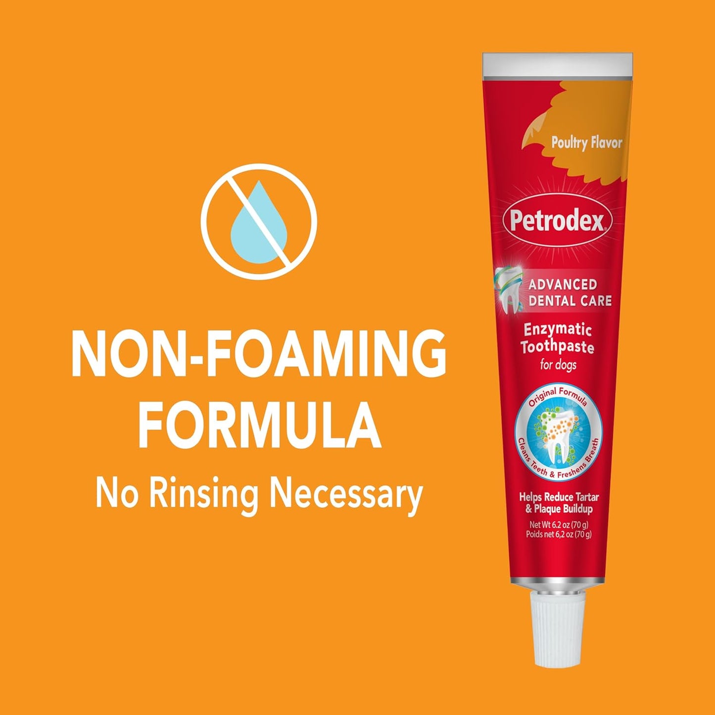 Toothpaste for Dogs and Puppies, Cleans Teeth and Fights Bad Breath, Reduces Plaque and Tartar Formation, Enzymatic Toothpaste, Poultry Flavor, 6.2Oz