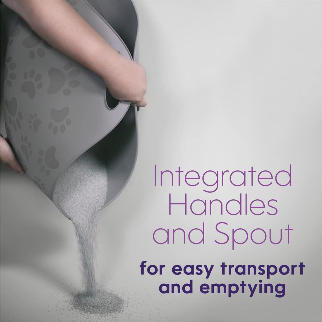 Cat Litter Box | Made with Flexible, Soft Plastic | Features High-Walls and Handles for Privacy and Portability
