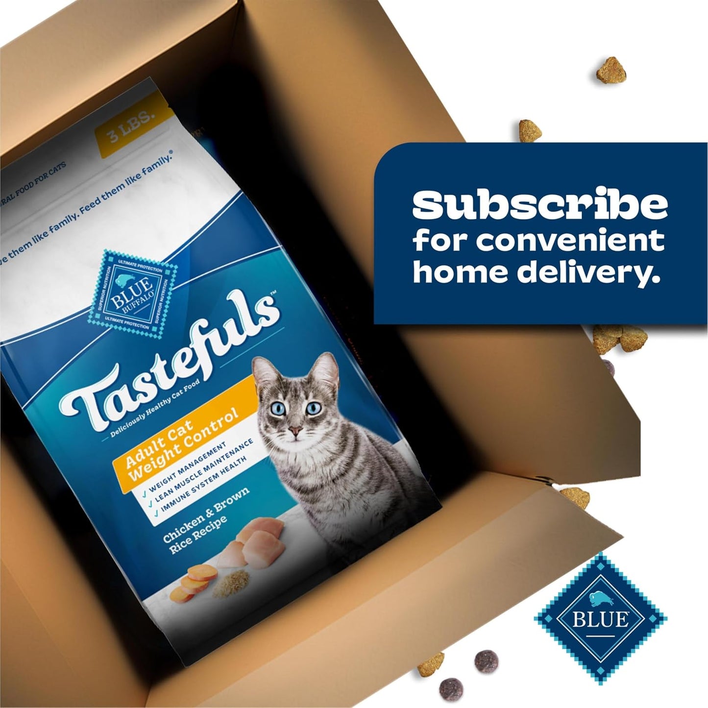 Tastefuls Natural Food for Adult Cats, Weight Control, 7-Lb. Bag