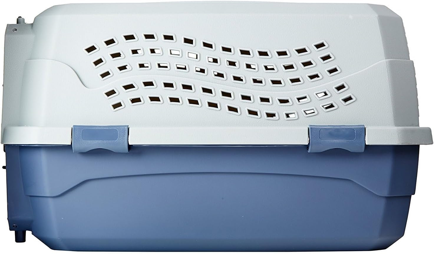 2-Door Top-Load Hard-Sided Dogs, Cats Pet Travel Carrier, Gray & Blue, 22.8"L X 15.0"W X 13.0"H