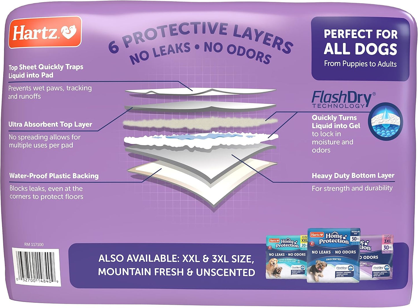 Home Protection Lavender Scented Dog Pads, 100 Count, Super Absorbent & Won'T Leak, Odor Eliminating