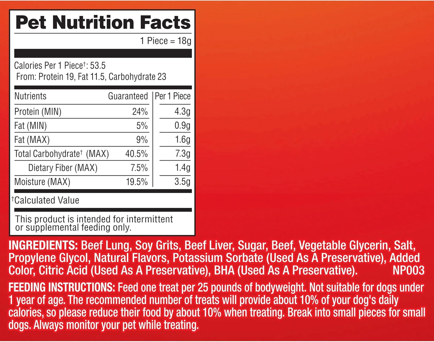 Dog Treats, Lean Beef Flavor, 38 Ounce, Made with Real Beef, 90% Fat Free