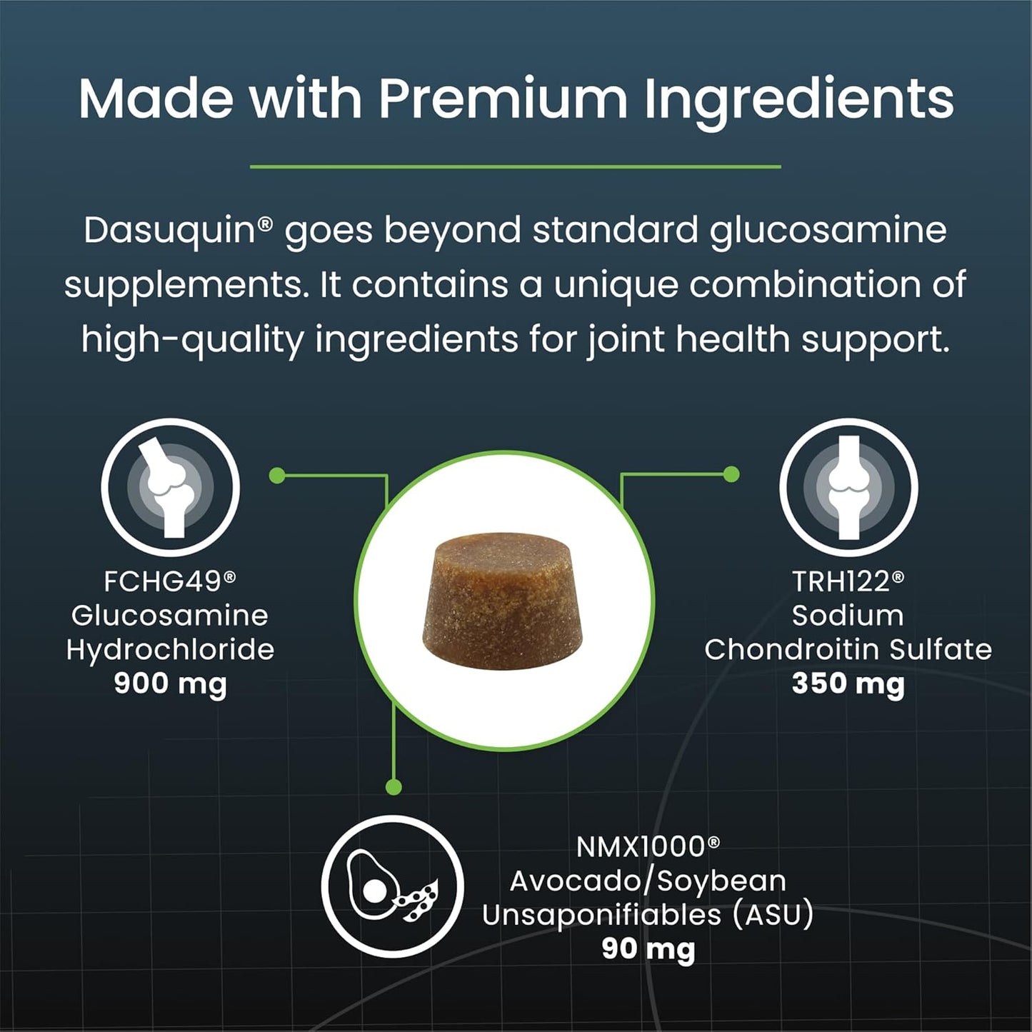Dasuquin Joint Health Supplement for Large Dogs - with Glucosamine, Chondroitin, ASU, Boswellia Serrata Extract, and Green Tea Extract, 84 Soft Chews, DASL84SC