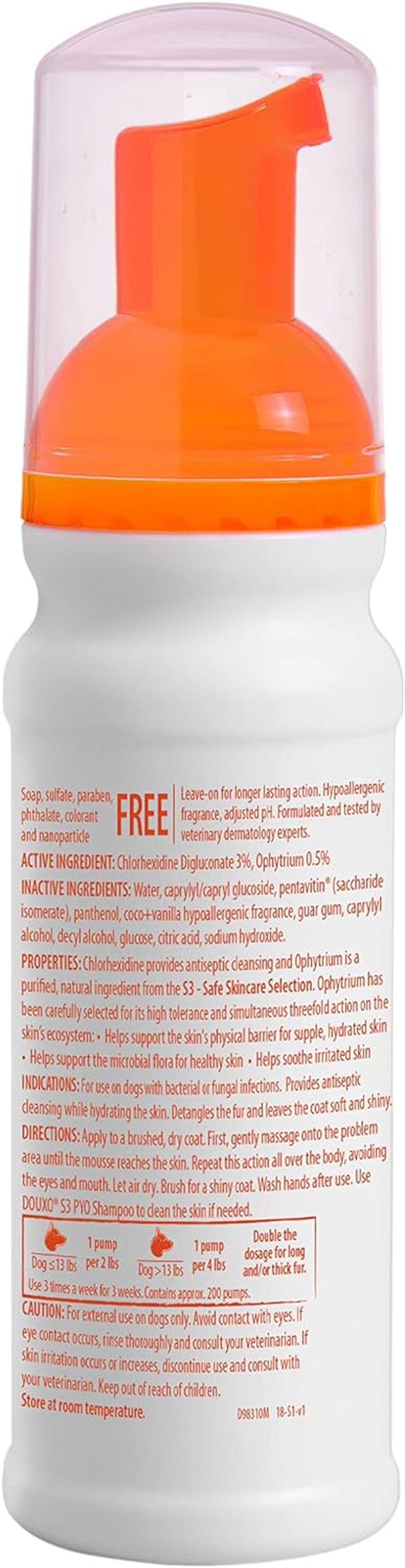 Pyo Mousse, Contains 3% Chlorhexidine & 0.5% Ophytrium, Antiseptic & Hydrating, for Bacterial or Yeast Skin Infections, for Dogs, 5.1 Fl. Oz. (150Ml)