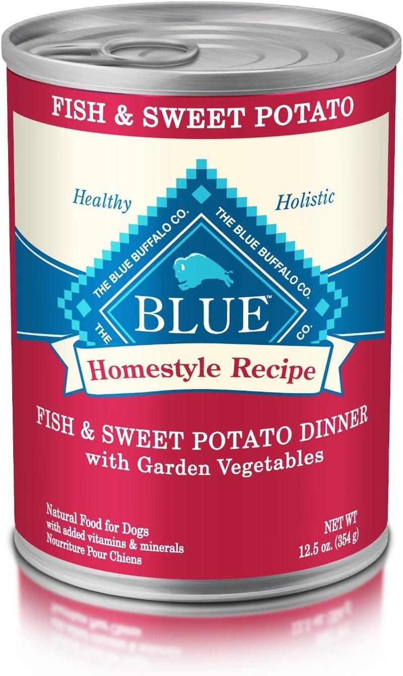 Homestyle Recipe Adult Wet Dog Food, Made with Natural Ingredients, Fish & Sweet Potato Dinner with Garden Vegetables, 12.5-Oz Can (Pack of 12)