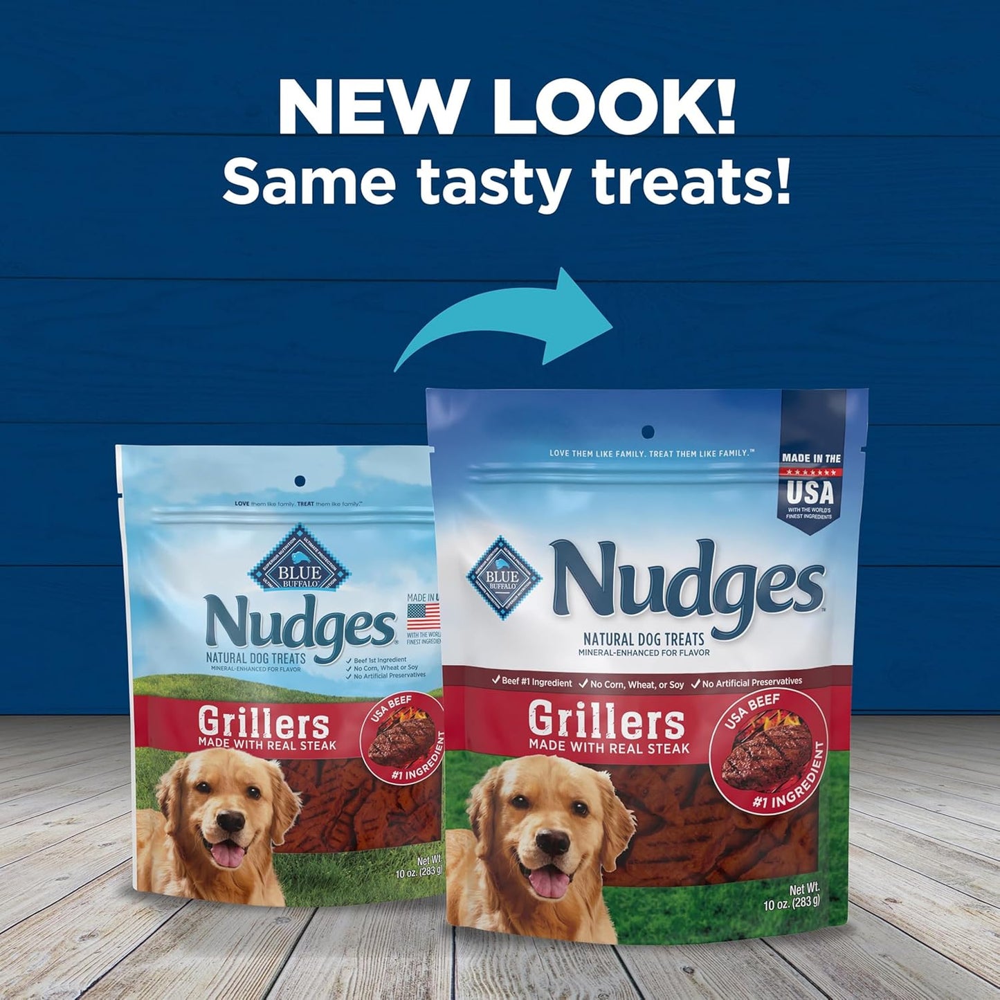 Nudges Grillers Natural Dog Treats, Steak, 10Oz