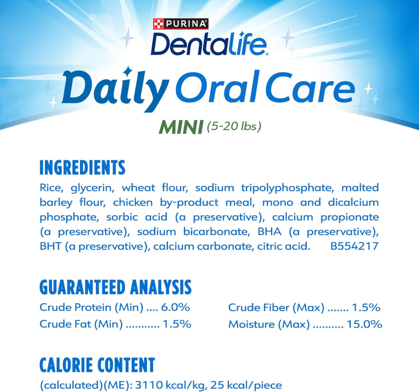 Daily Oral Care Dog Treats for Small Dogs 5-20 Lbs., Chewy Dental Treat to Freshen Breath and Fight Tartar, Chicken Flavor, 17.1 Oz., 58 Chews - 58 Ct. Pouch