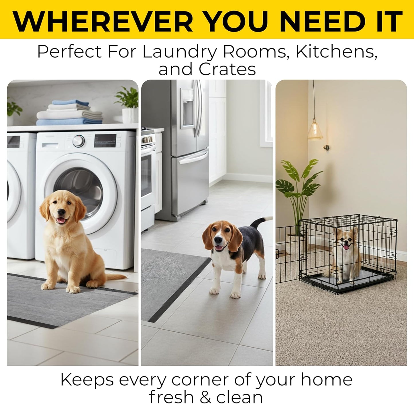 for Pets Black Charcoal Puppy Pads, 23"X23" Disposable Training Pads That Absorb & Neutralize Urine with Activated Carbon - 100 Count