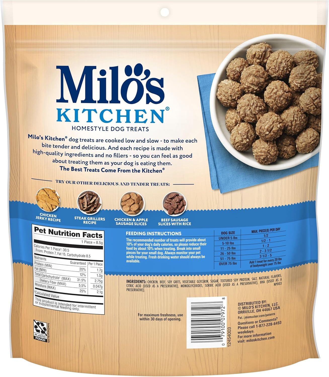 Homestyle Dog Treats, Chicken Meatballs, 28 Ounce, High Protein, No Artificial Flavors