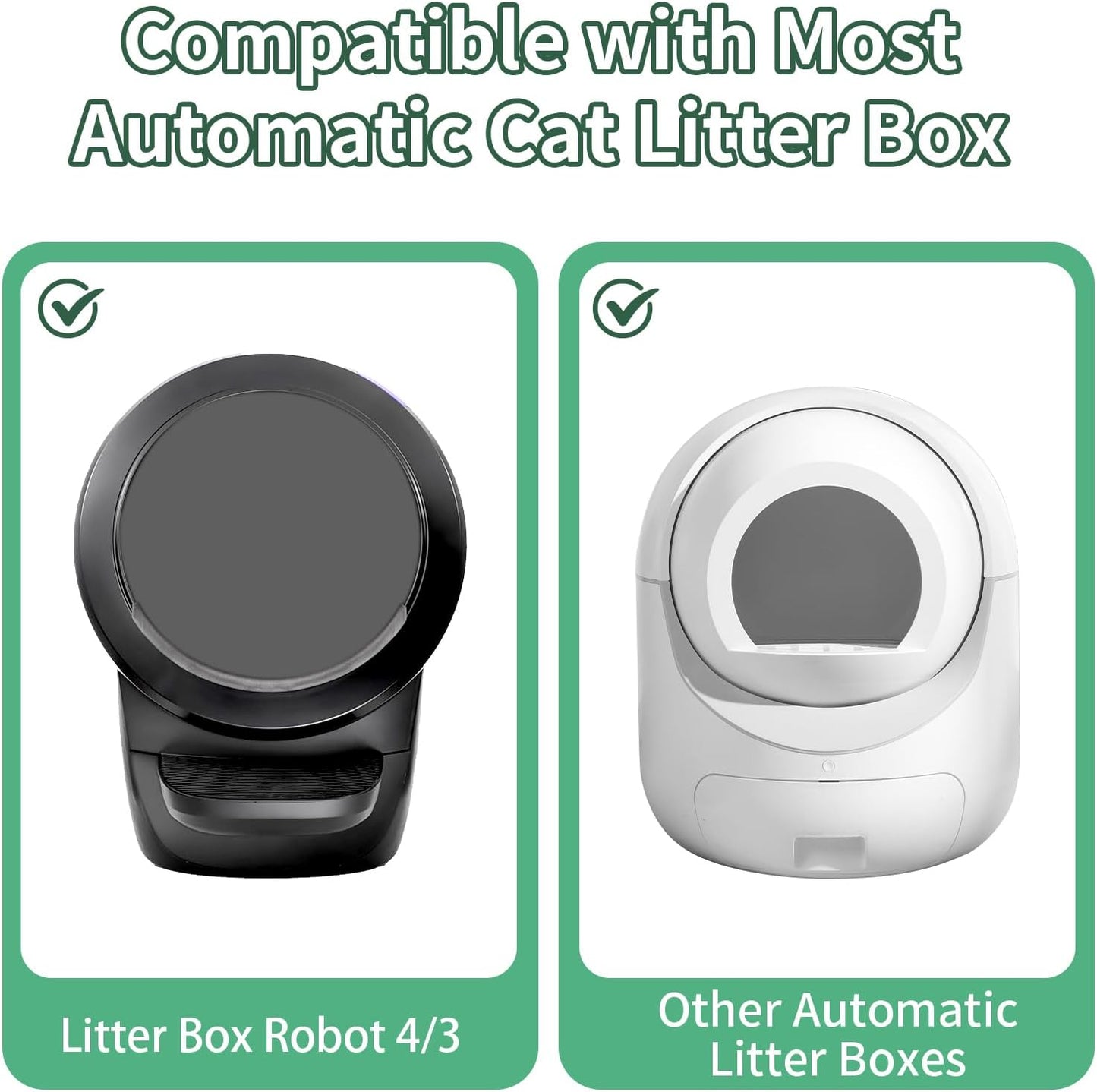 120 Count Cat Litter Box Liners for Automatic Cat Litter Box and Litter Box Robot 4/3, Heavy-Duty, Extra Thick, Economy Bulk Pack