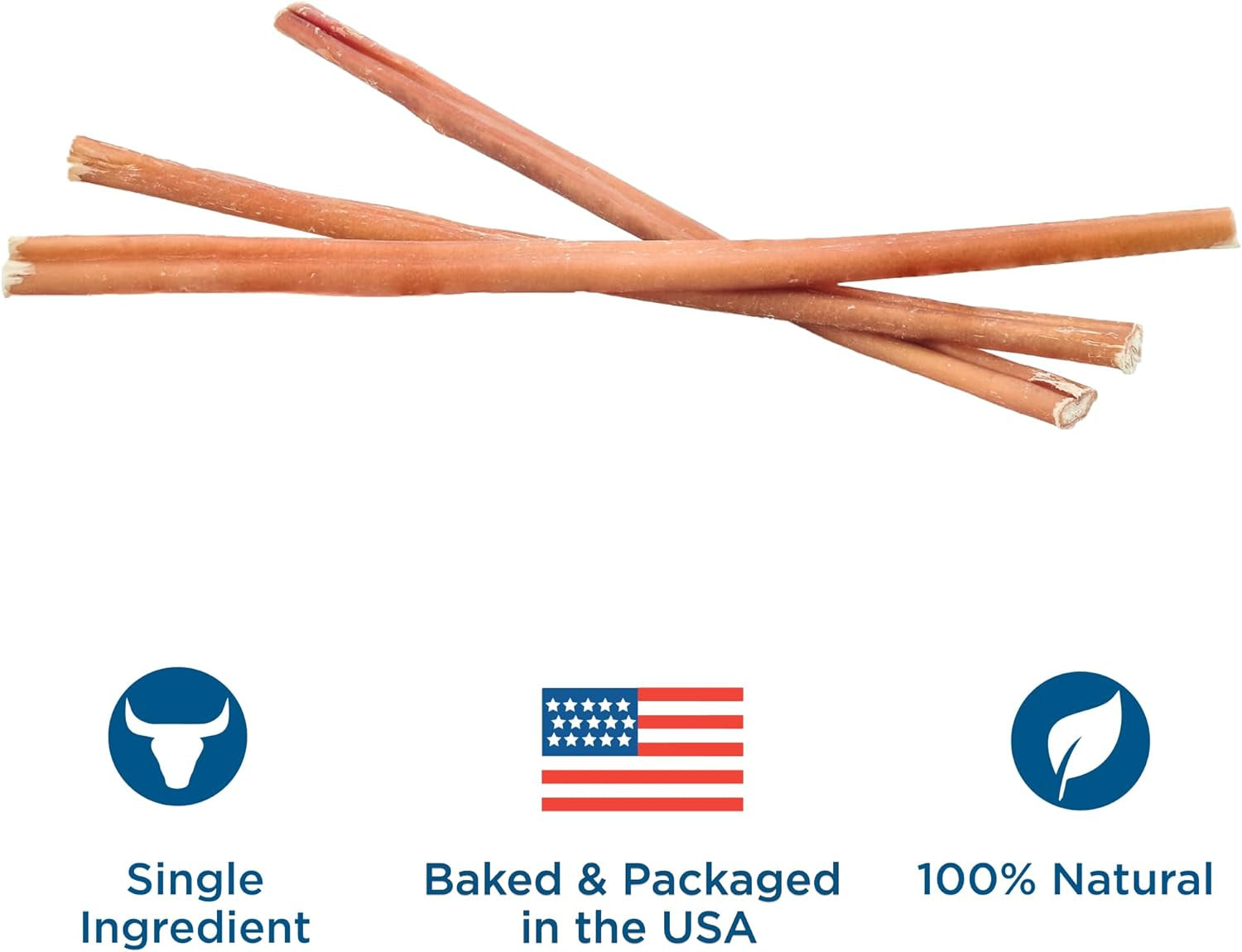 12 Inch Bully Sticks - 8 Oz (Pack of 1) - Natural Grass-Fed, Grain and Rawhide Free, Perfect for Medium or Large Canines