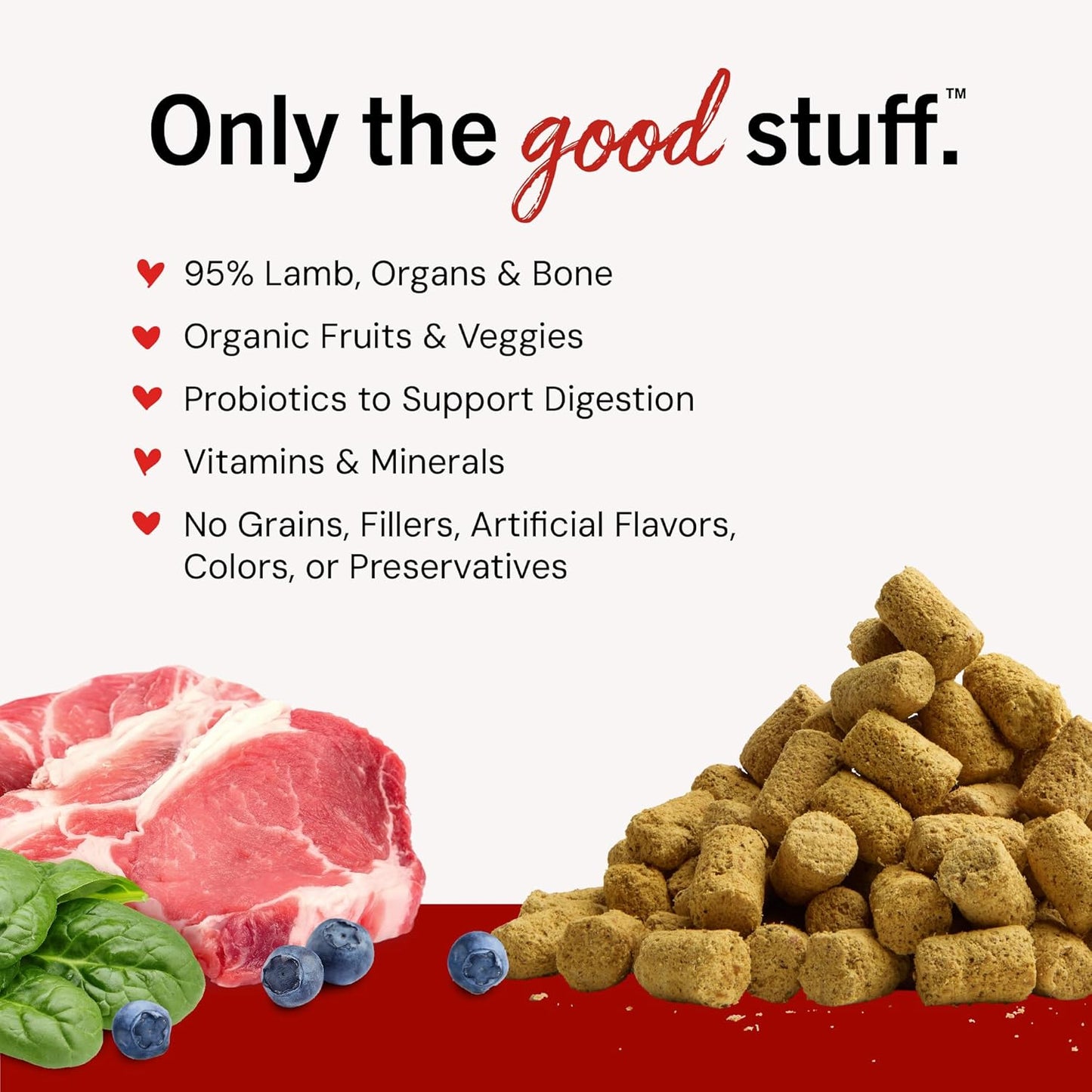 Freeze-Dried Raw Lamb Meal Mixers- Dog Food Topper and Mixer - Made with 95% Grass-Fed Lamb, Organs & Bone - Perfect for Picky Eaters - Grain-Free - 18 Oz