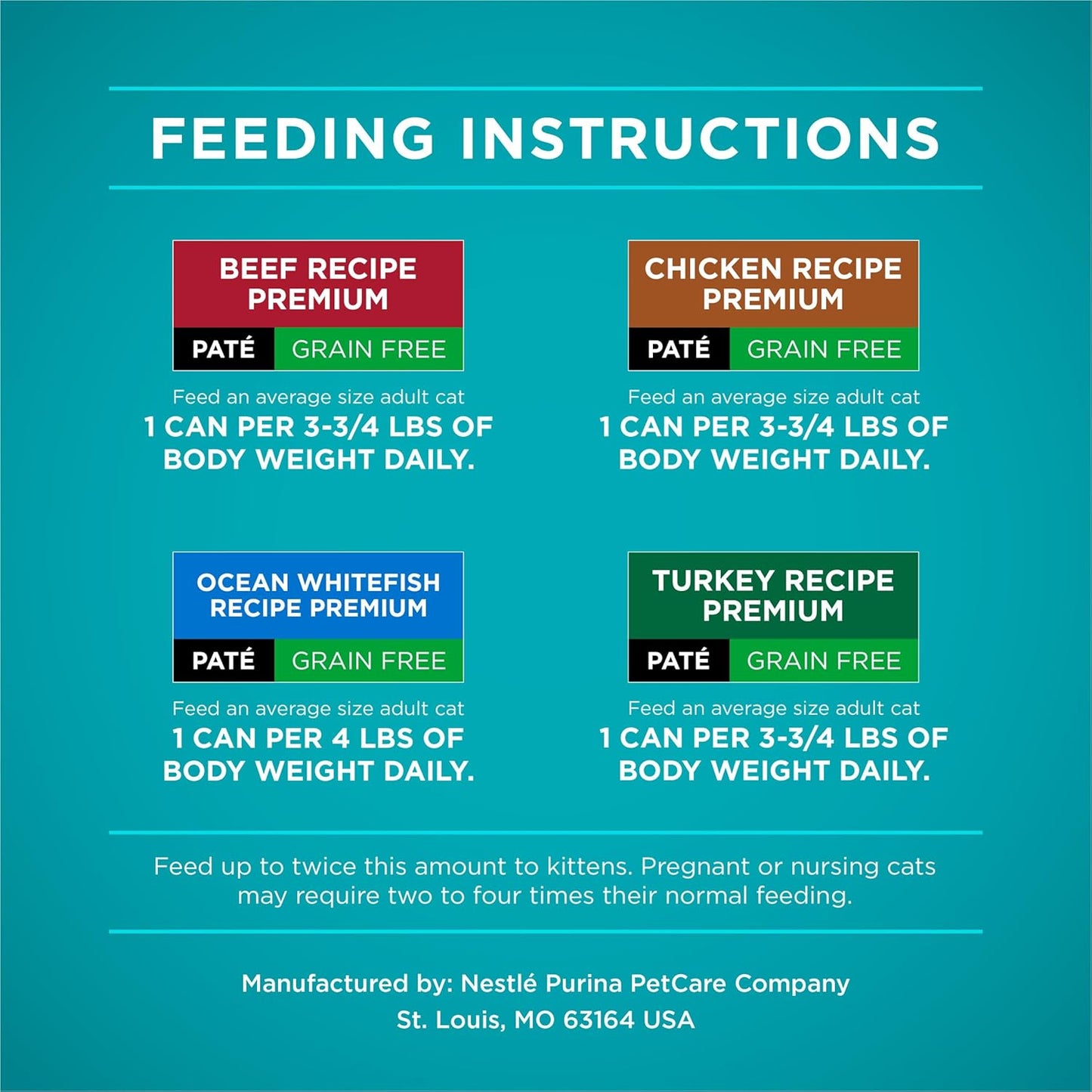 High Protein, Grain Free Pate Wet Cat Food Variety Pack, Grain Free Formula - (Pack of 24) 3 Oz. Cans