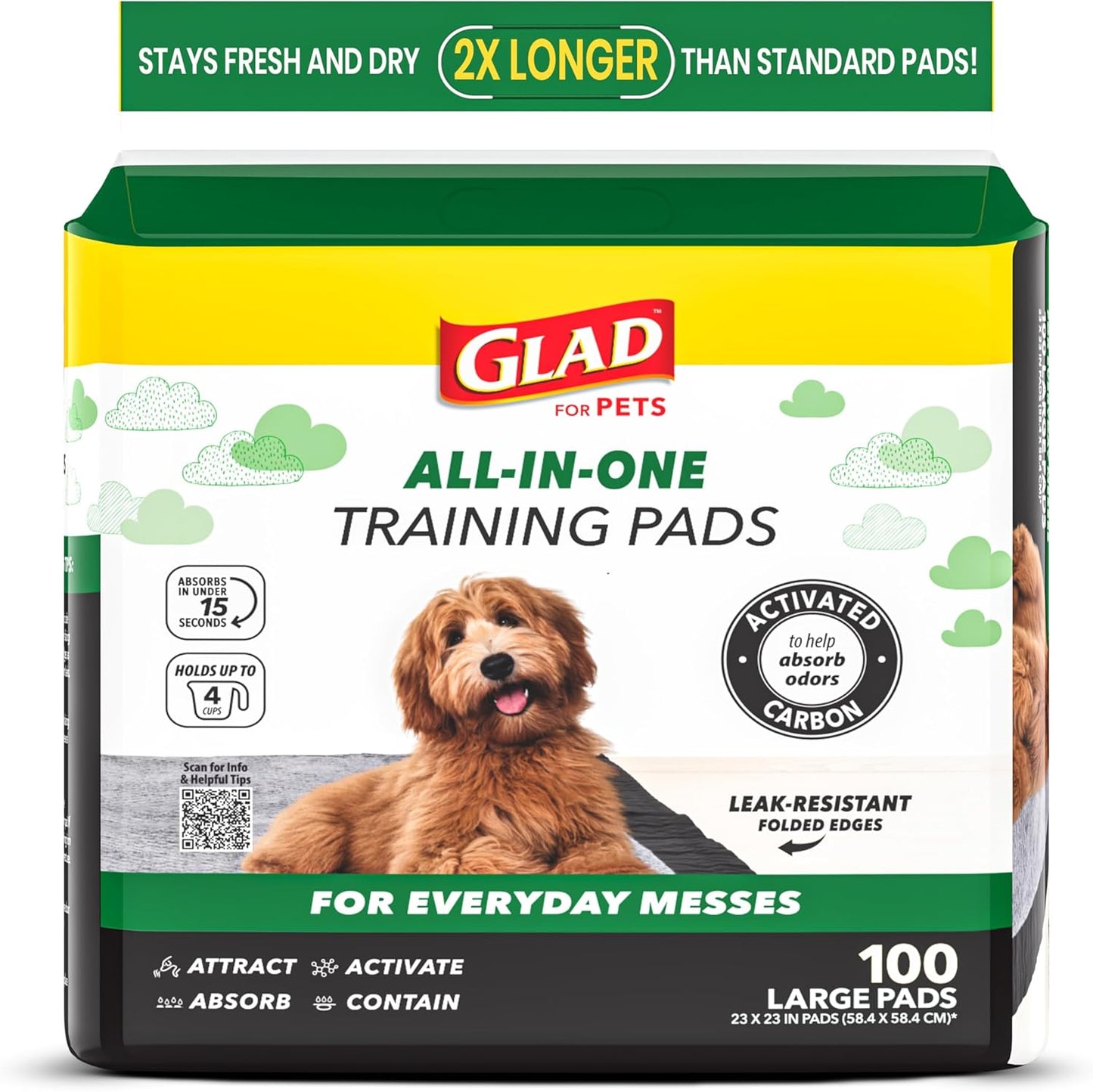 for Pets Black Charcoal Puppy Pads, 23"X23" Disposable Training Pads That Absorb & Neutralize Urine with Activated Carbon - 100 Count